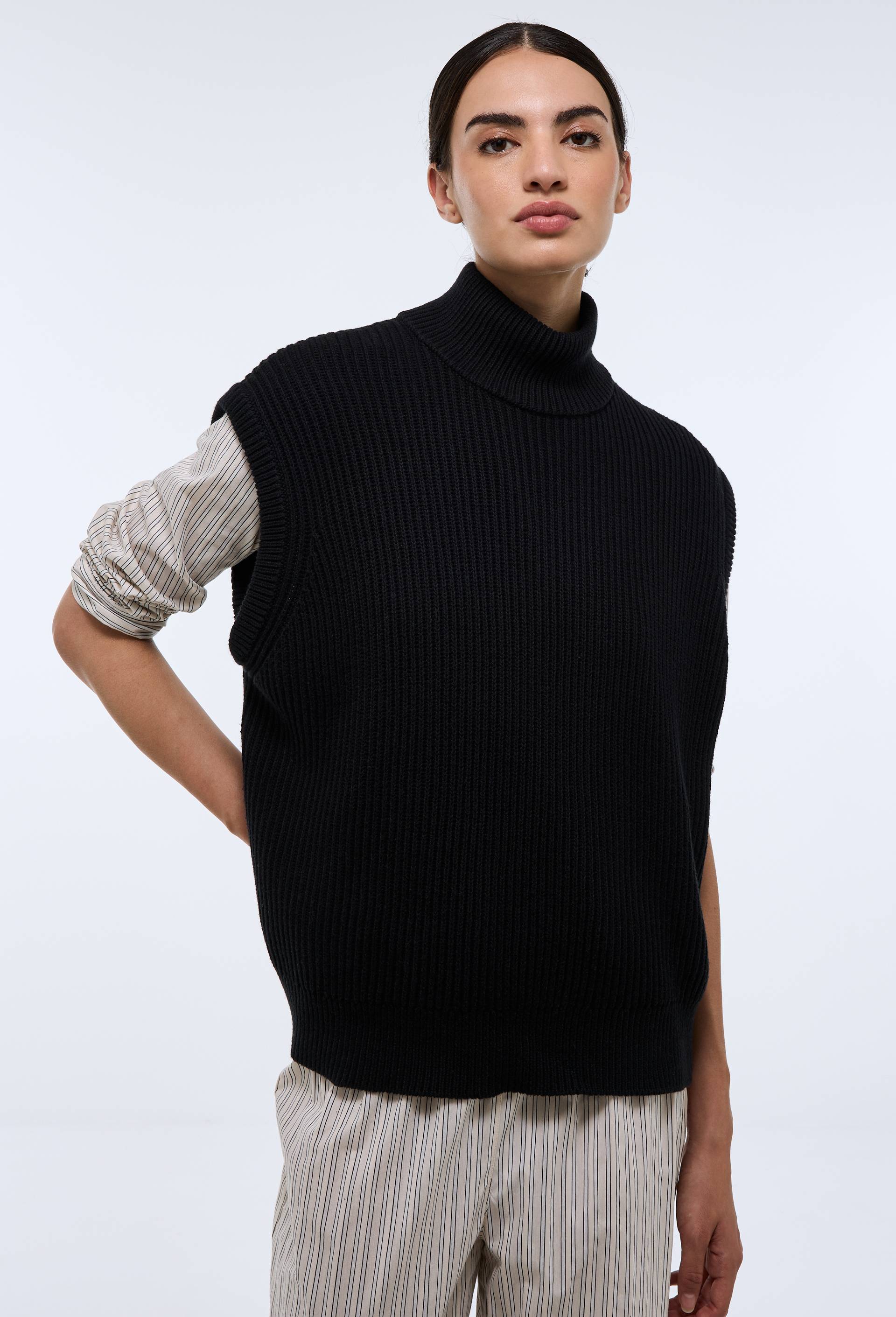 Pull sans manche uni en maille de coton BIO - MONOPRIX - Modalova