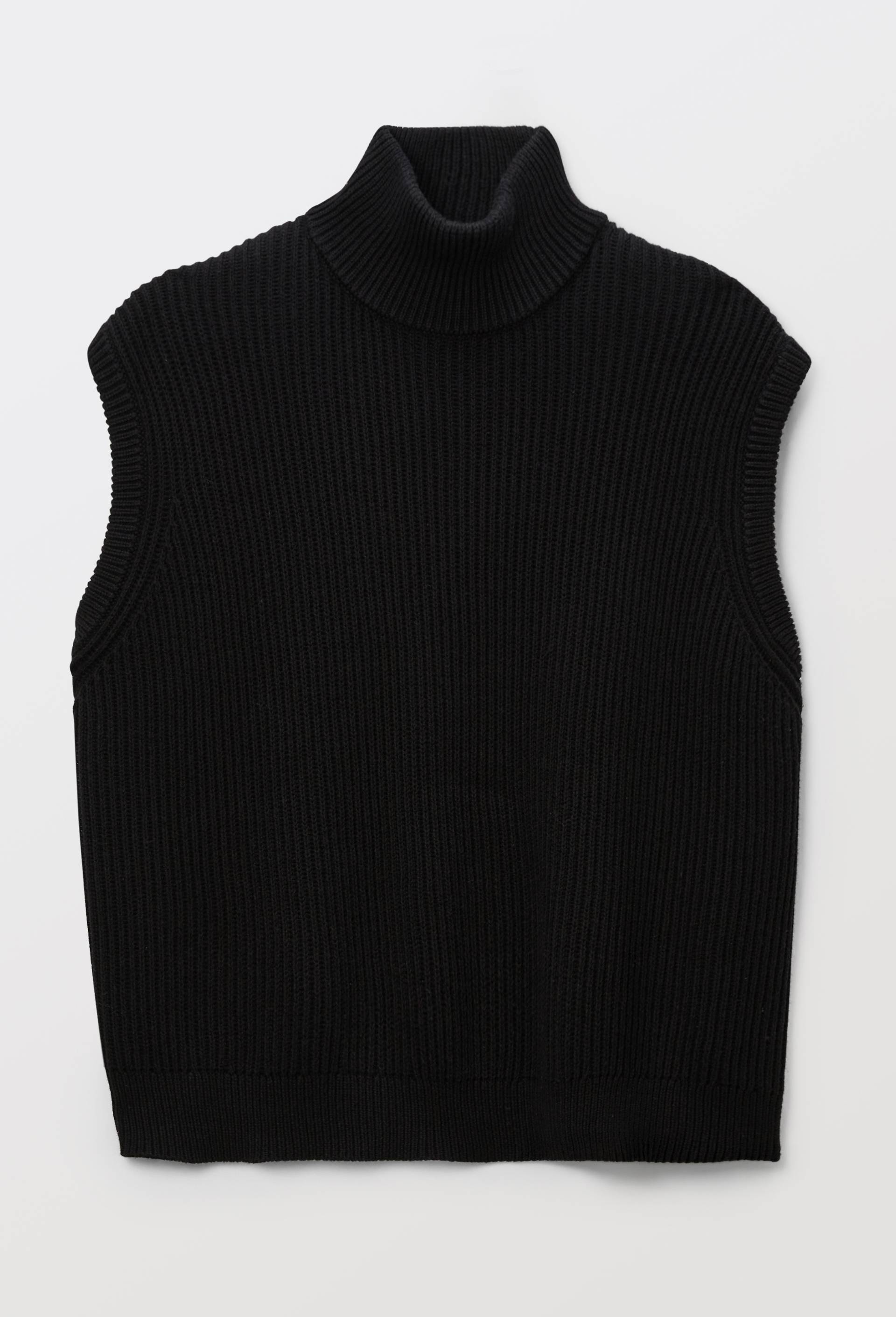 Pull sans manche uni en maille de coton BIO NOIR pour femme MONOPRIX