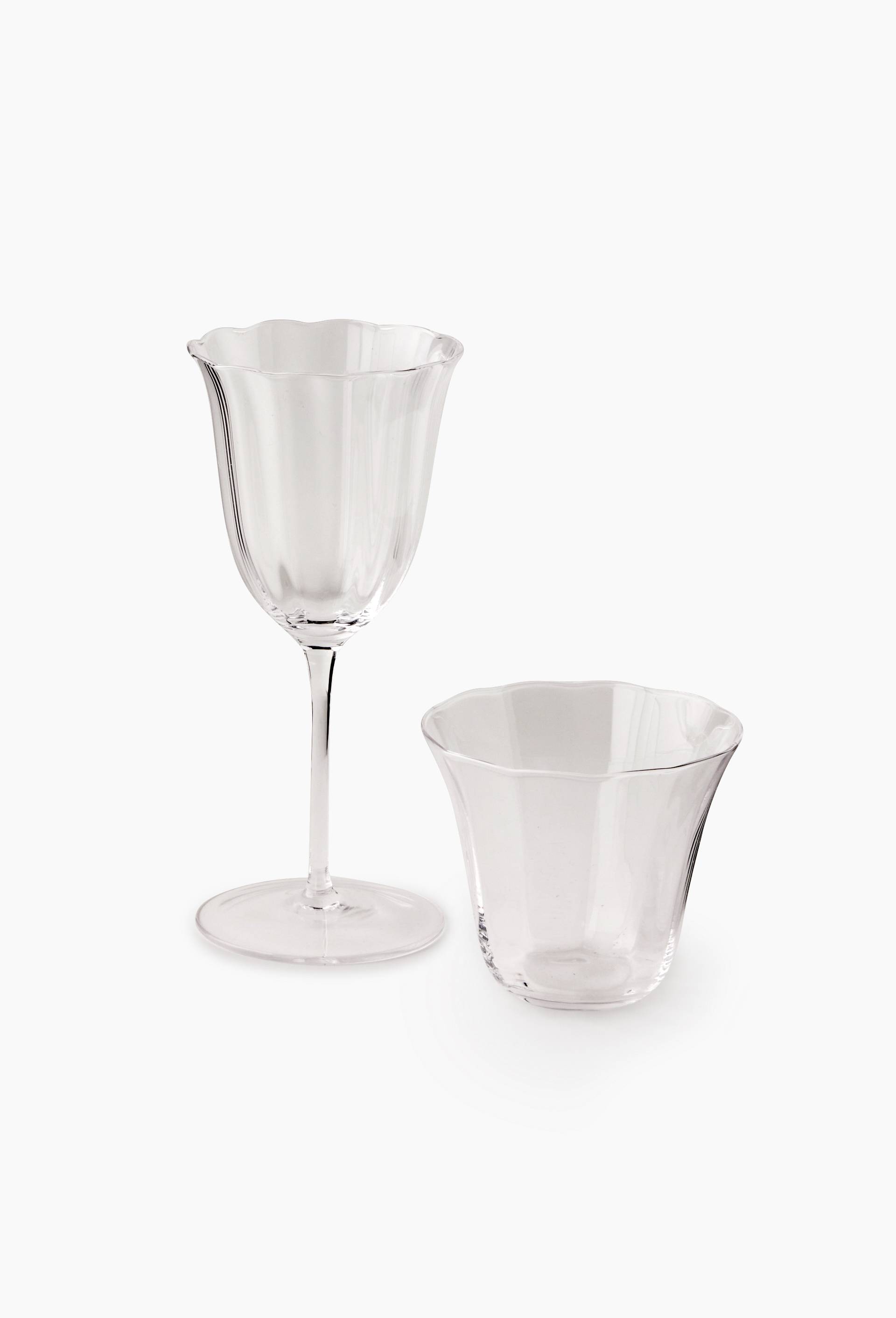 Verre &agrave; pied forme ondul&eacute;e, 27cl, Transparent, large image number 1