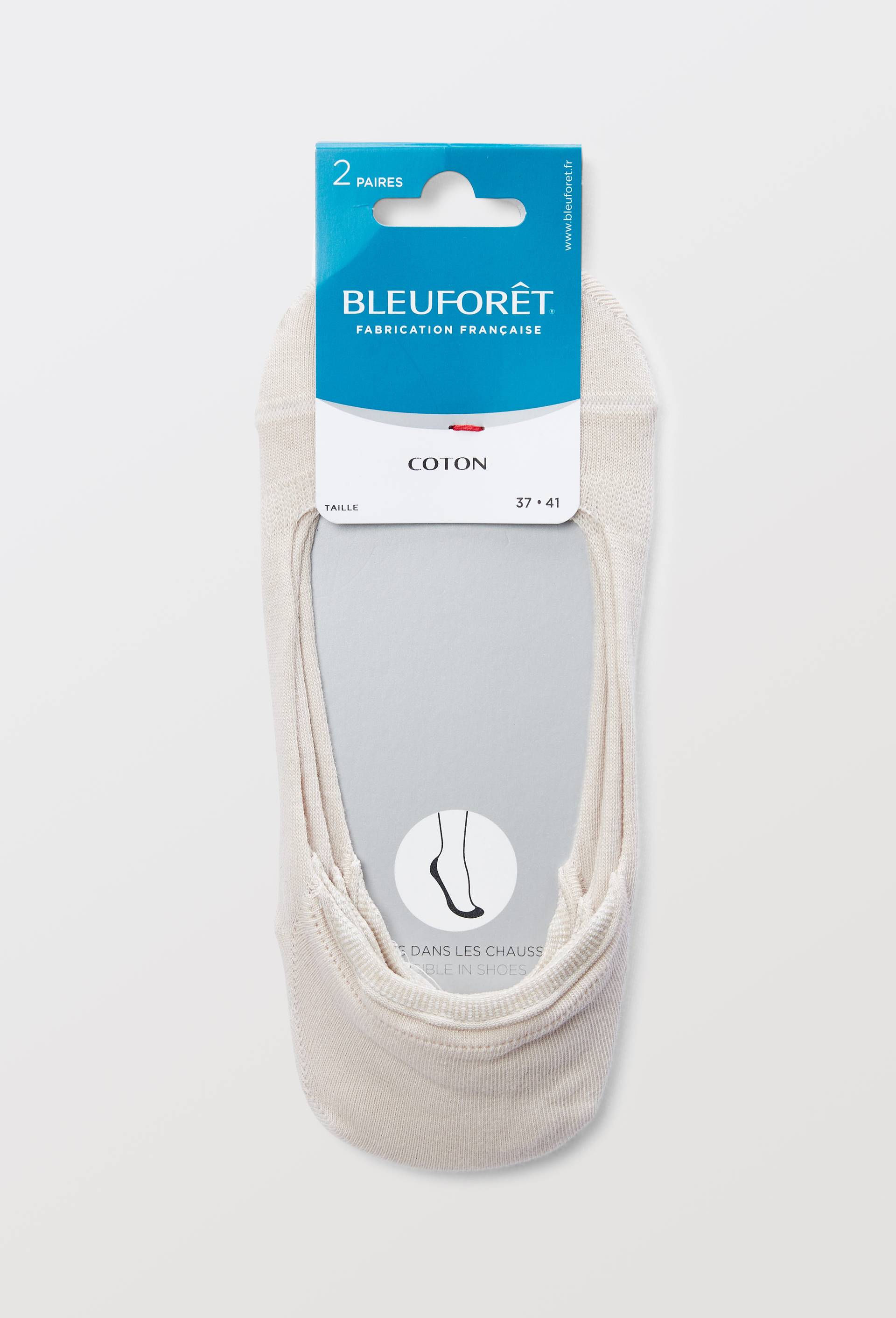 Lot de 2 prot&egrave;ge pied en coton Sport Bleufor&ecirc;t, Beige clair, large image number 2.0