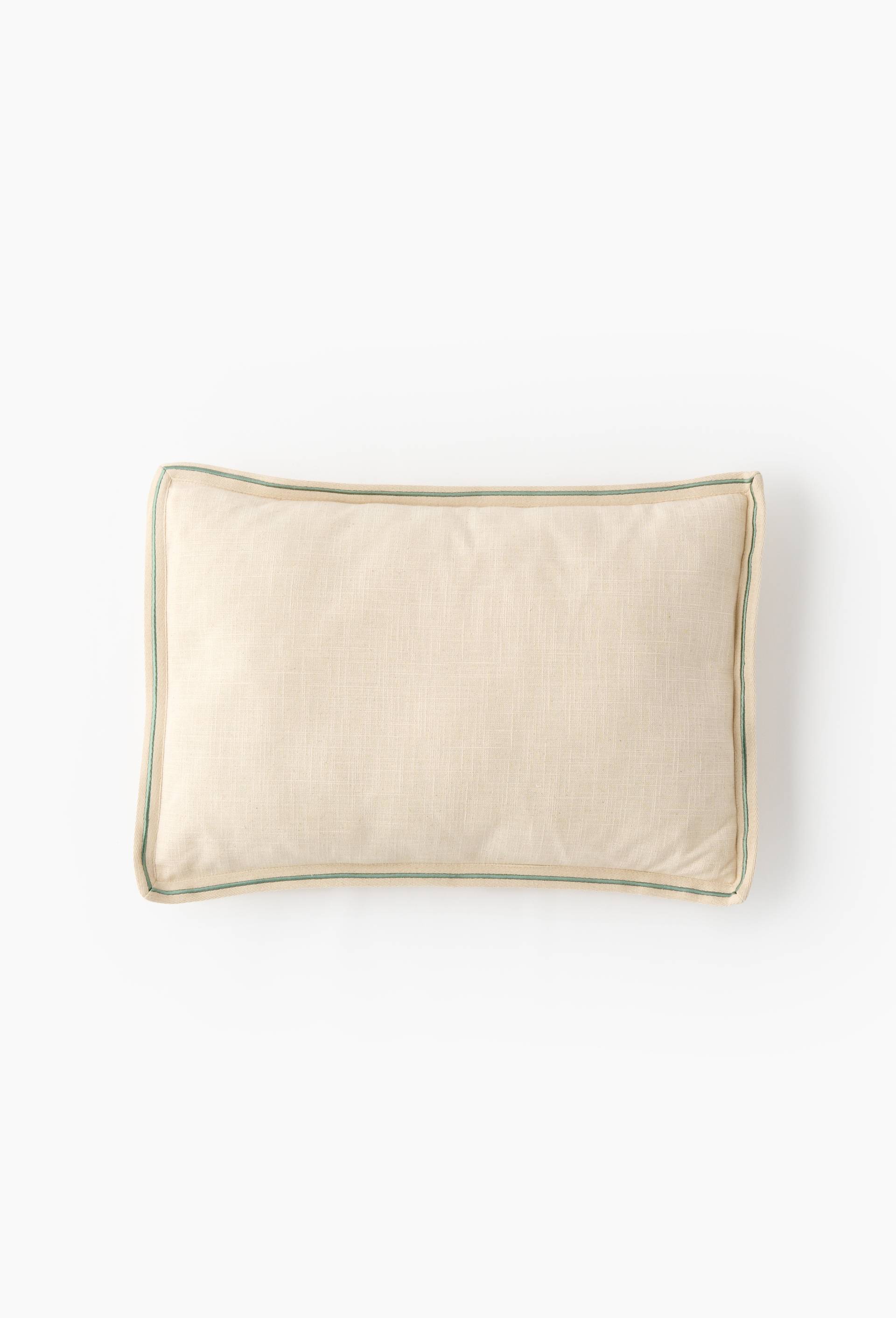 Coussin bourdon bleu, 40x60cm, coton et in, Ecru, large image number 0.0