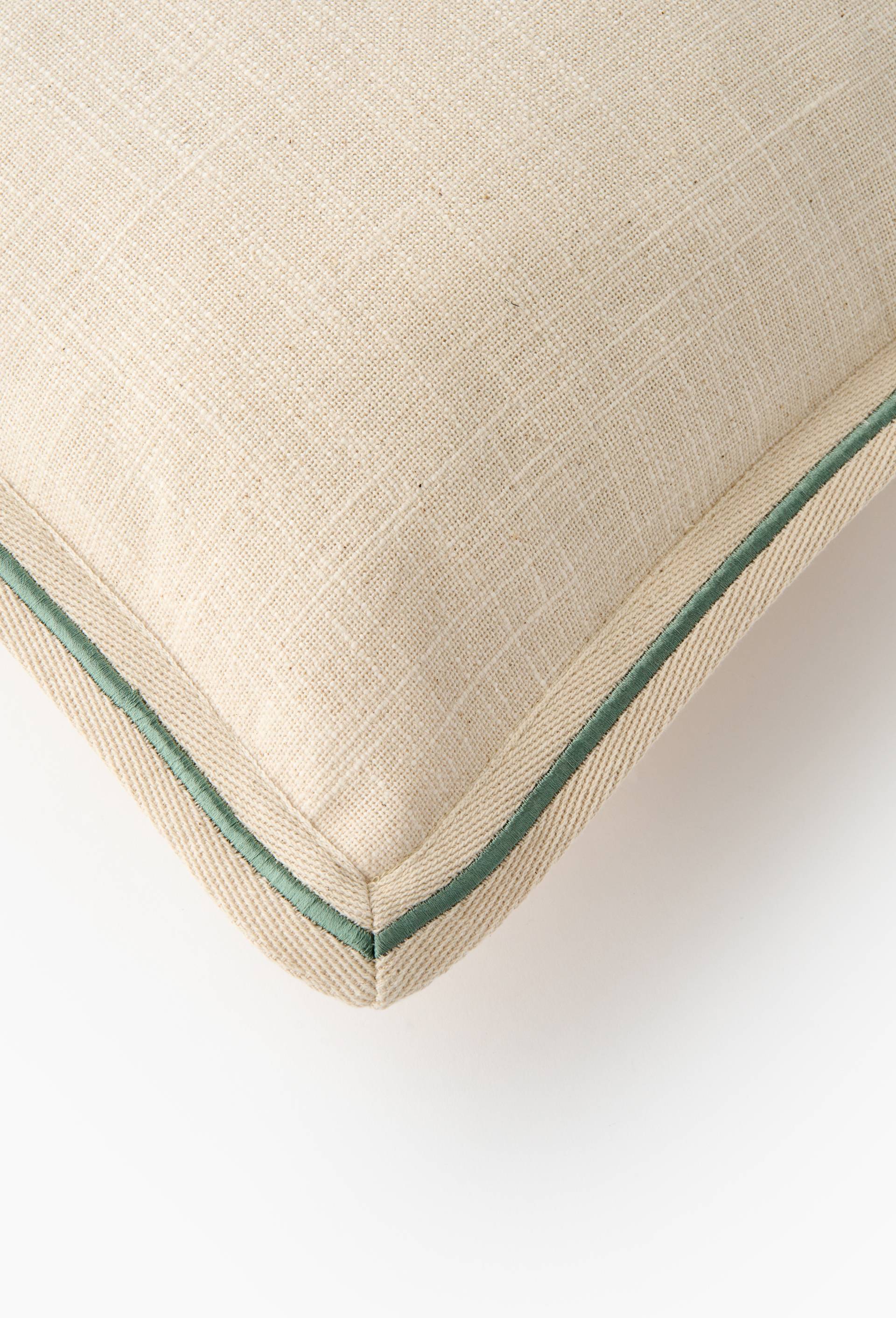 Coussin bourdon bleu, 40x60cm, coton et in, Ecru, large image number 1