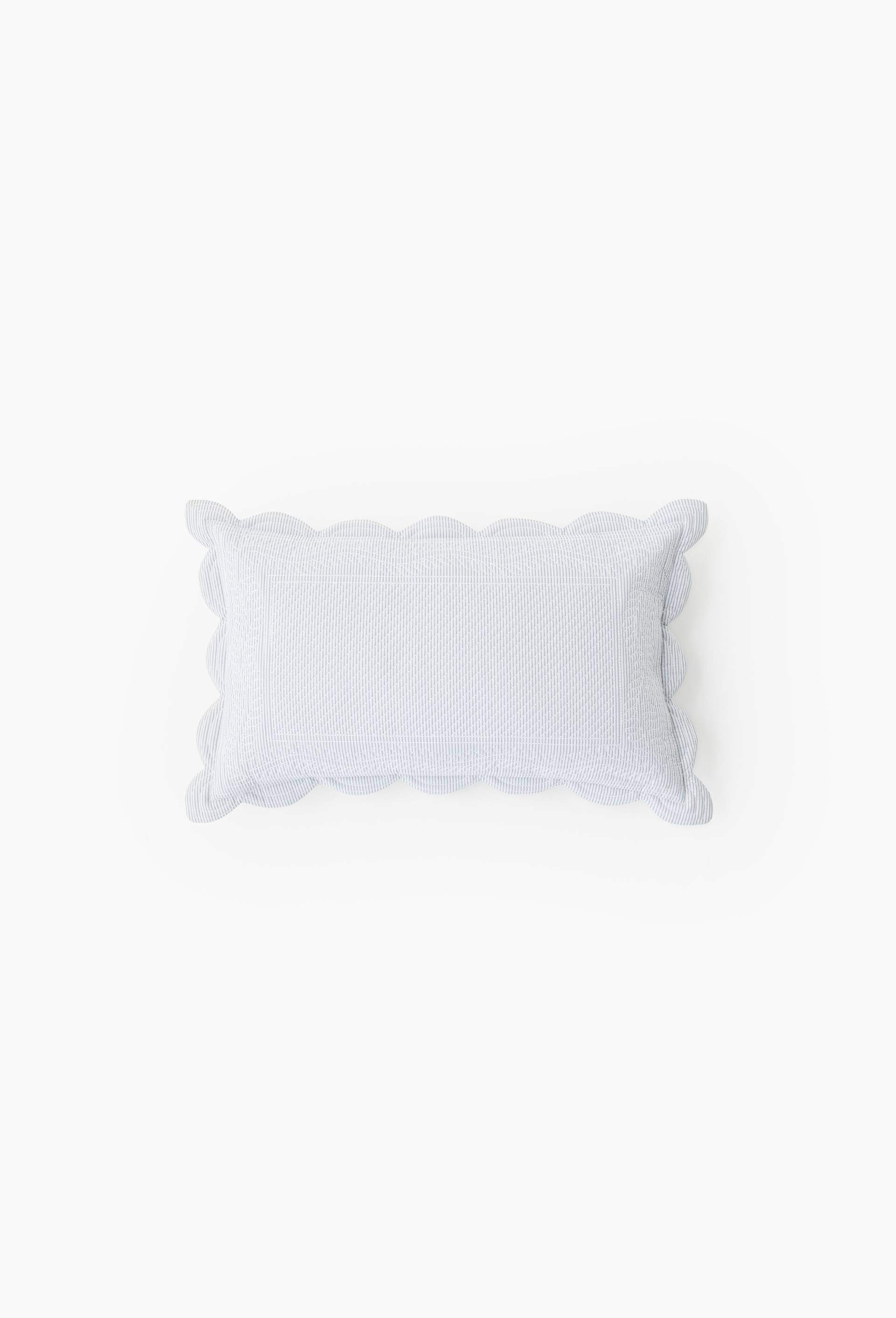 Coussin quilt&eacute; imprim&eacute;, 30x50cm, 100% coton, Bleu fonc&eacute;, large image number 0.0