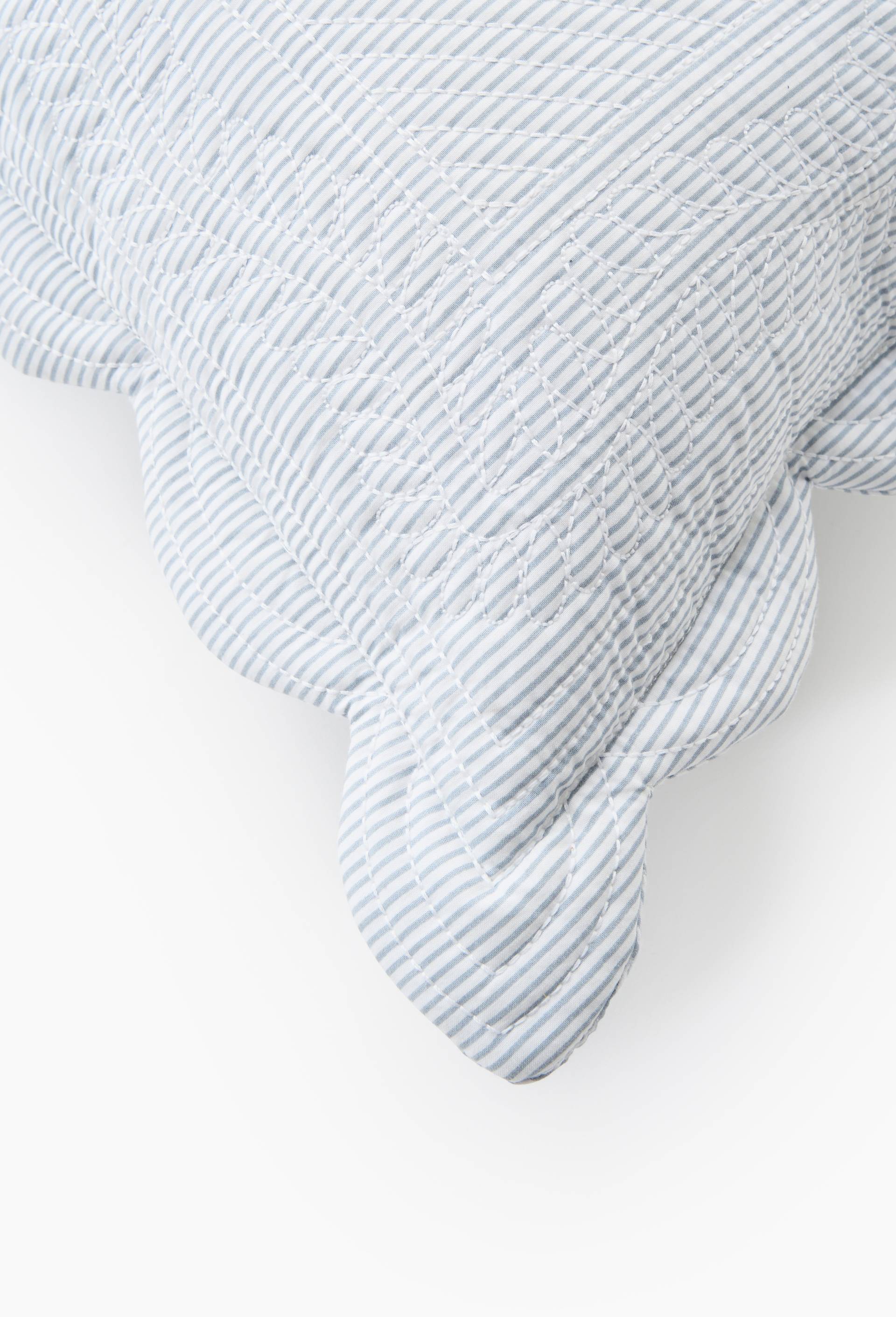 Coussin quilt&eacute; imprim&eacute;, 30x50cm, 100% coton, Bleu fonc&eacute;, large image number 1.0