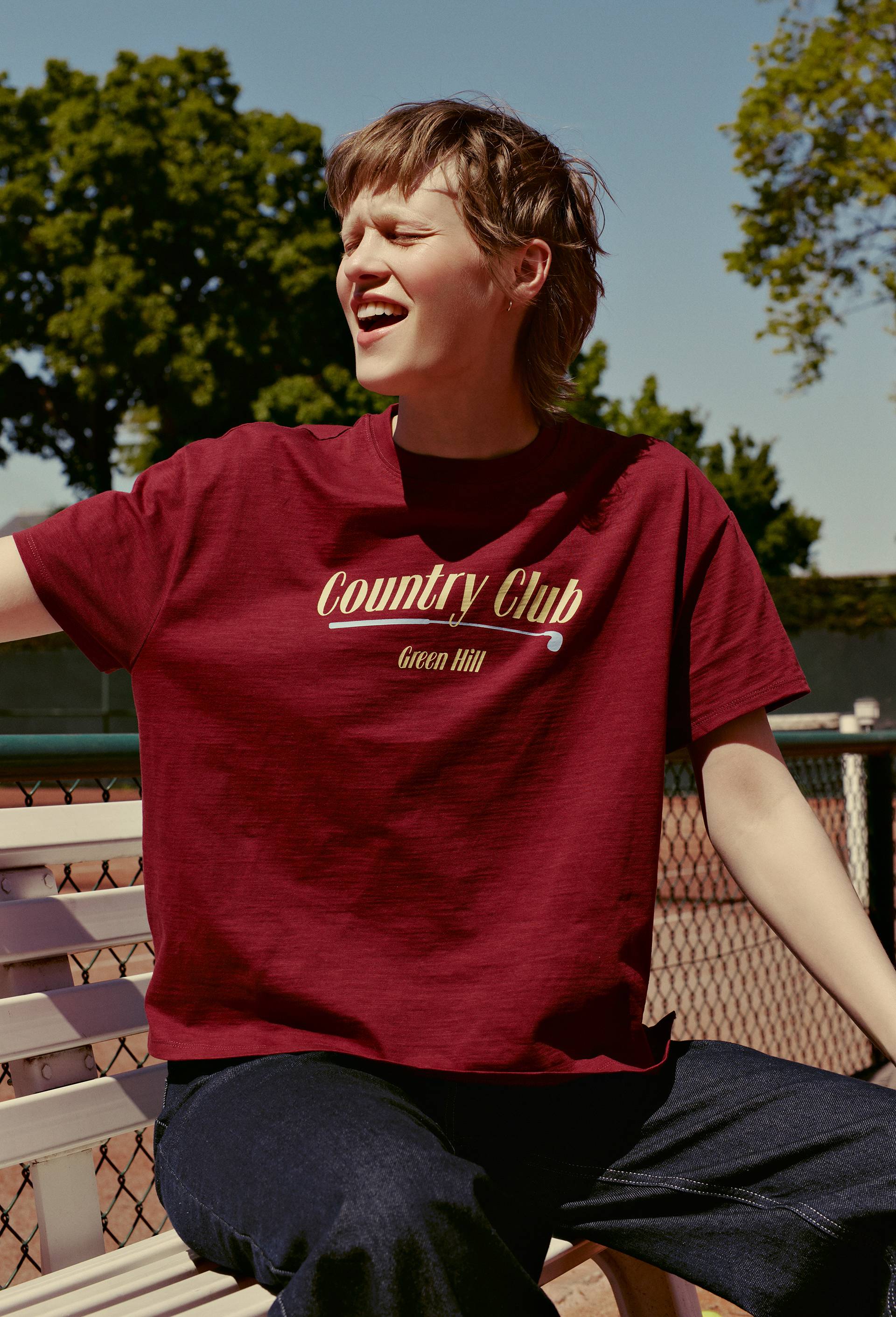 T-shirt manches courtes imprim&eacute; en coton BIO GOTS, Rouge fonc&eacute;, large image number 1