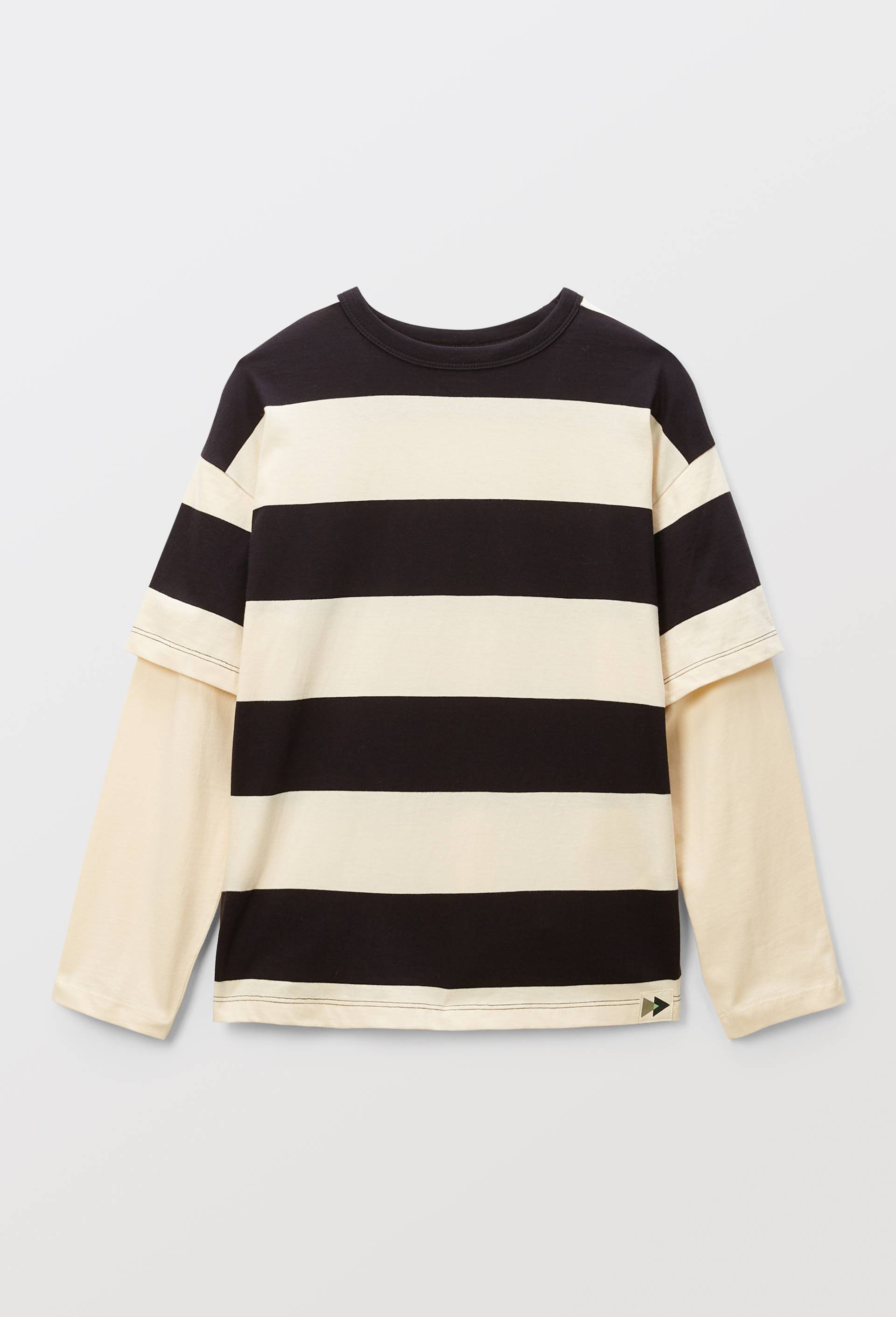 T-shirt manches longues 2 en 1 en coton BIO GOTS, Beige clair, large image number 1