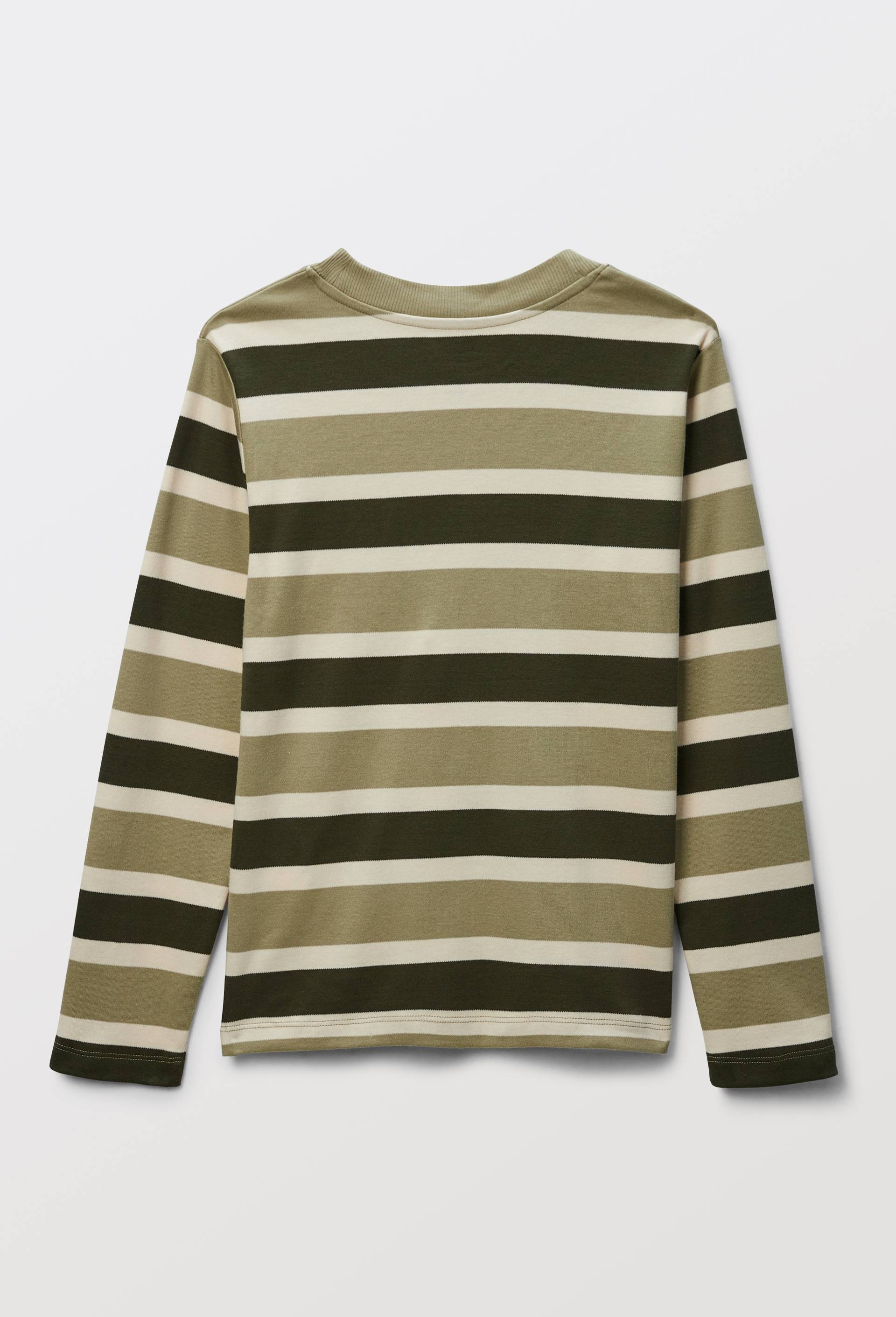 T-shirt manches longues ray&eacute; en coton BIO GOTS, Vert fonc&eacute;, large image number 2