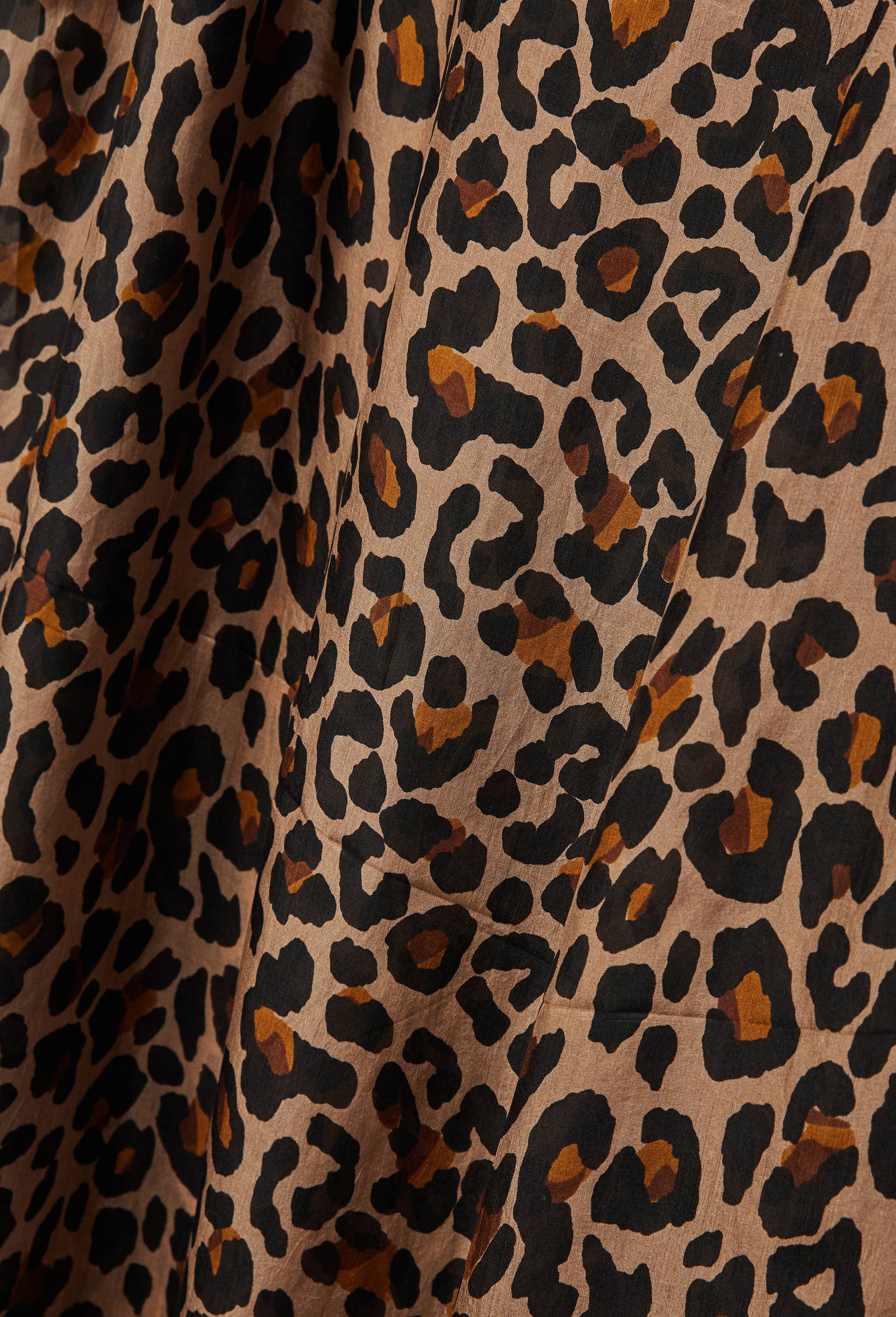 Foulard imprim&eacute; animalier en soie, Beige, large image number 1.0