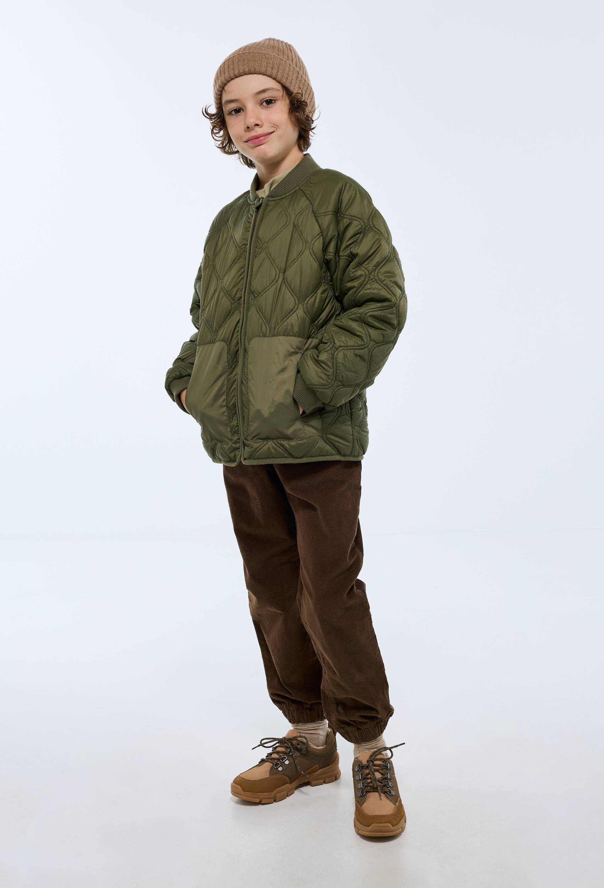 Veste bomber quilt&eacute;e unie, Vert fonc&eacute;, large image number 1