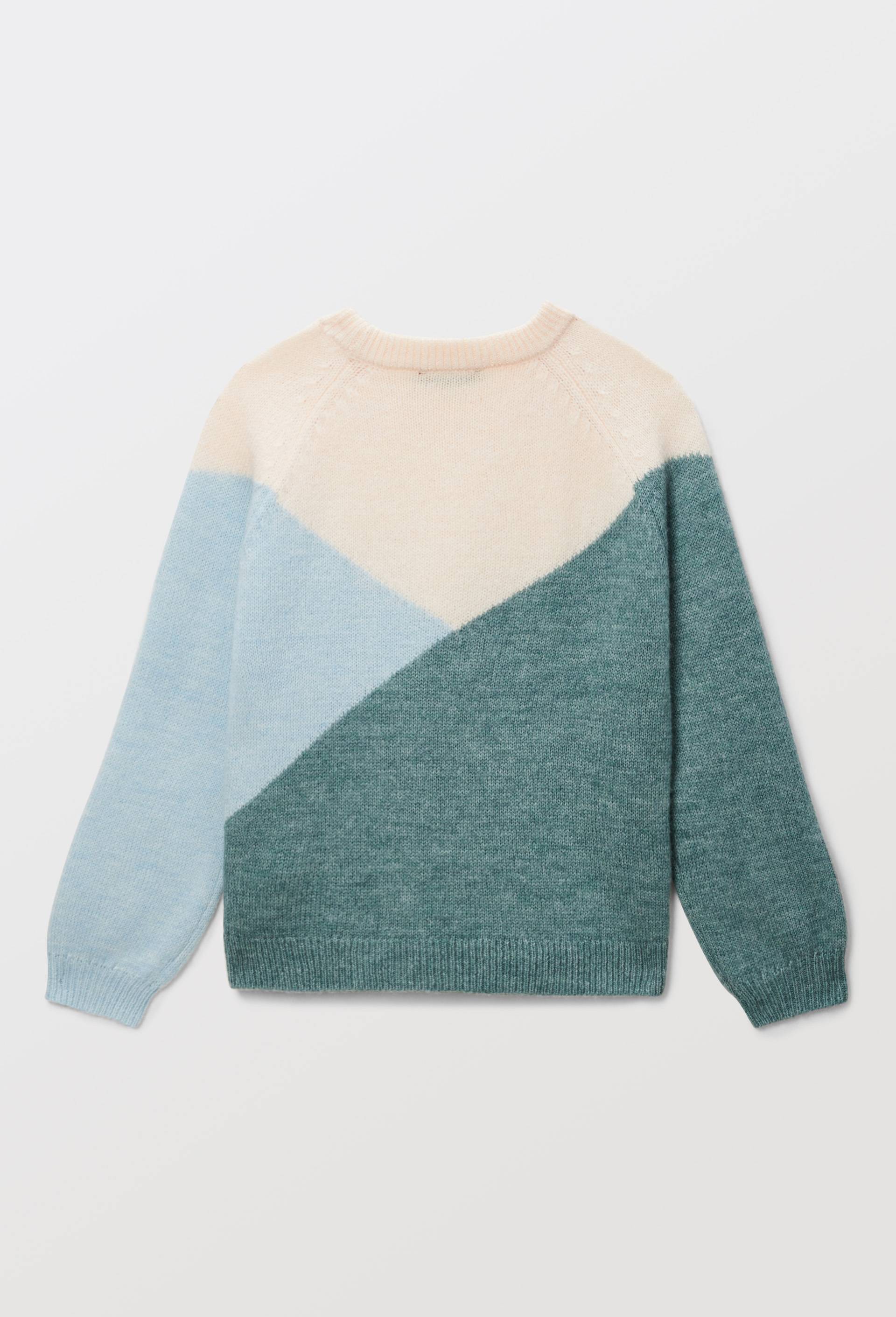 Pull colorblock contenant de la laine, Vert, large image number 3.0