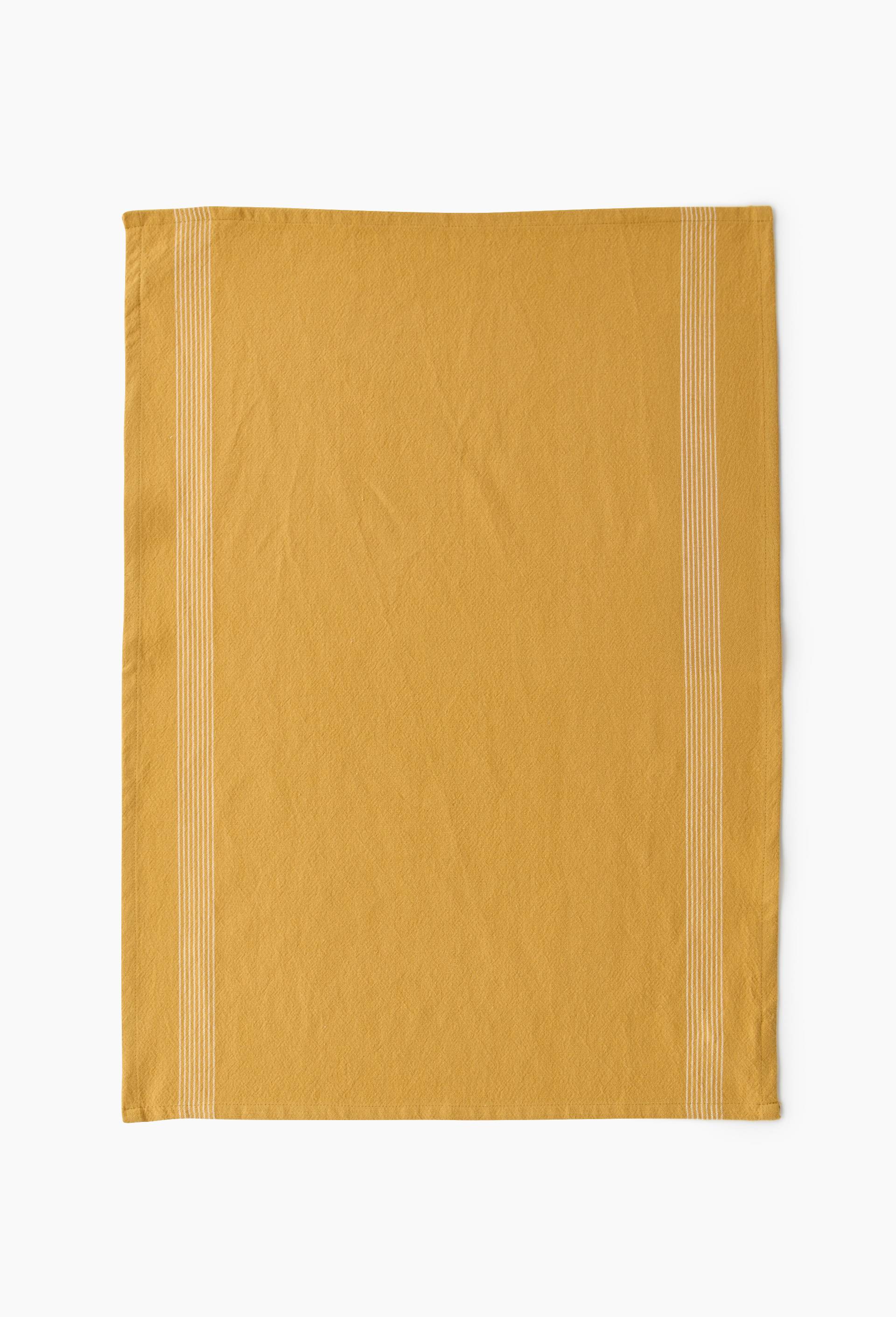 Torchon en coton lav&eacute;, 50x70cm, coton lav&eacute;, Jaune fonc&eacute;, large image number 1.0