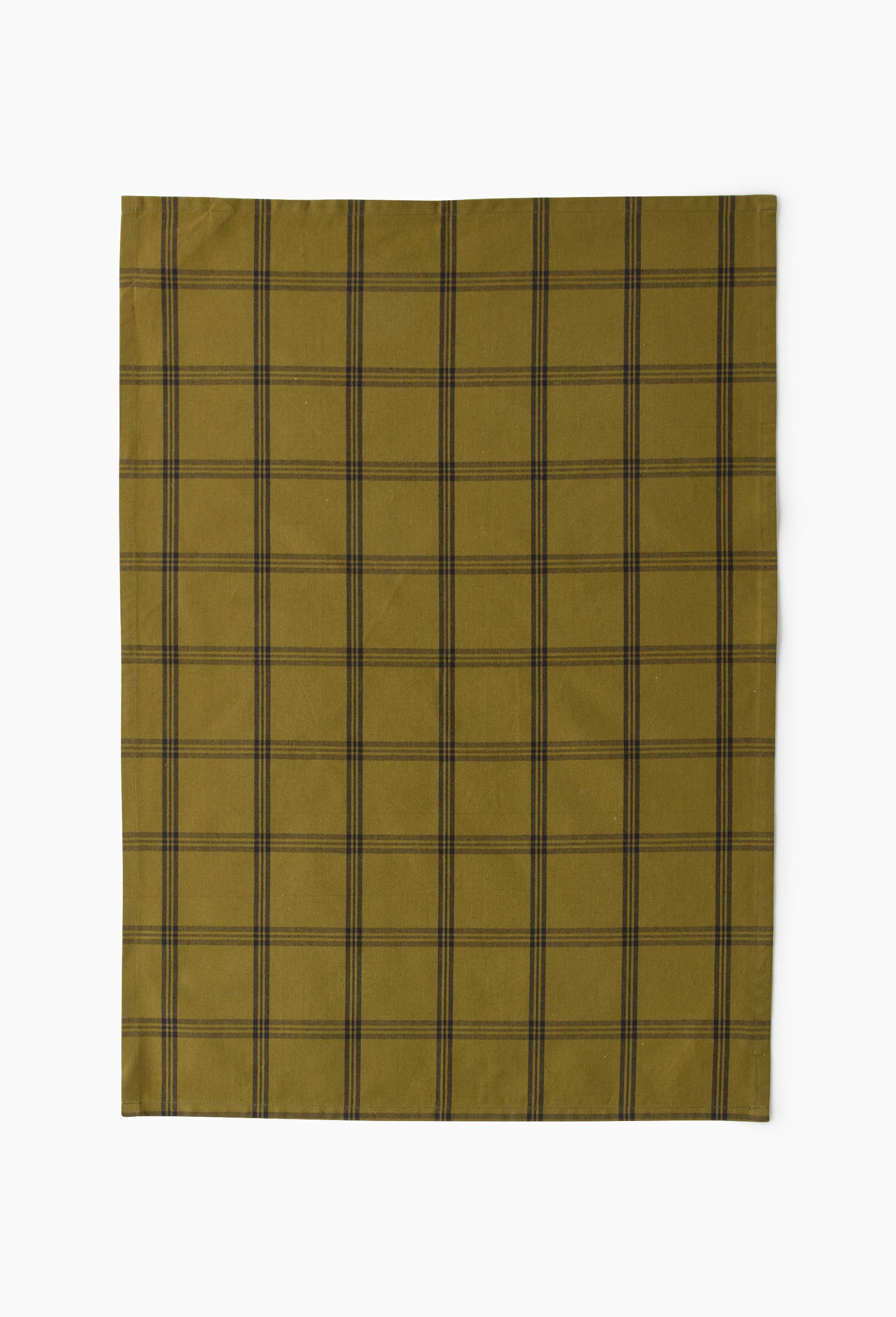 Torchon en coton lav&eacute;, 50x70cm, coton lav&eacute;, Vert fonc&eacute;, large image number 1