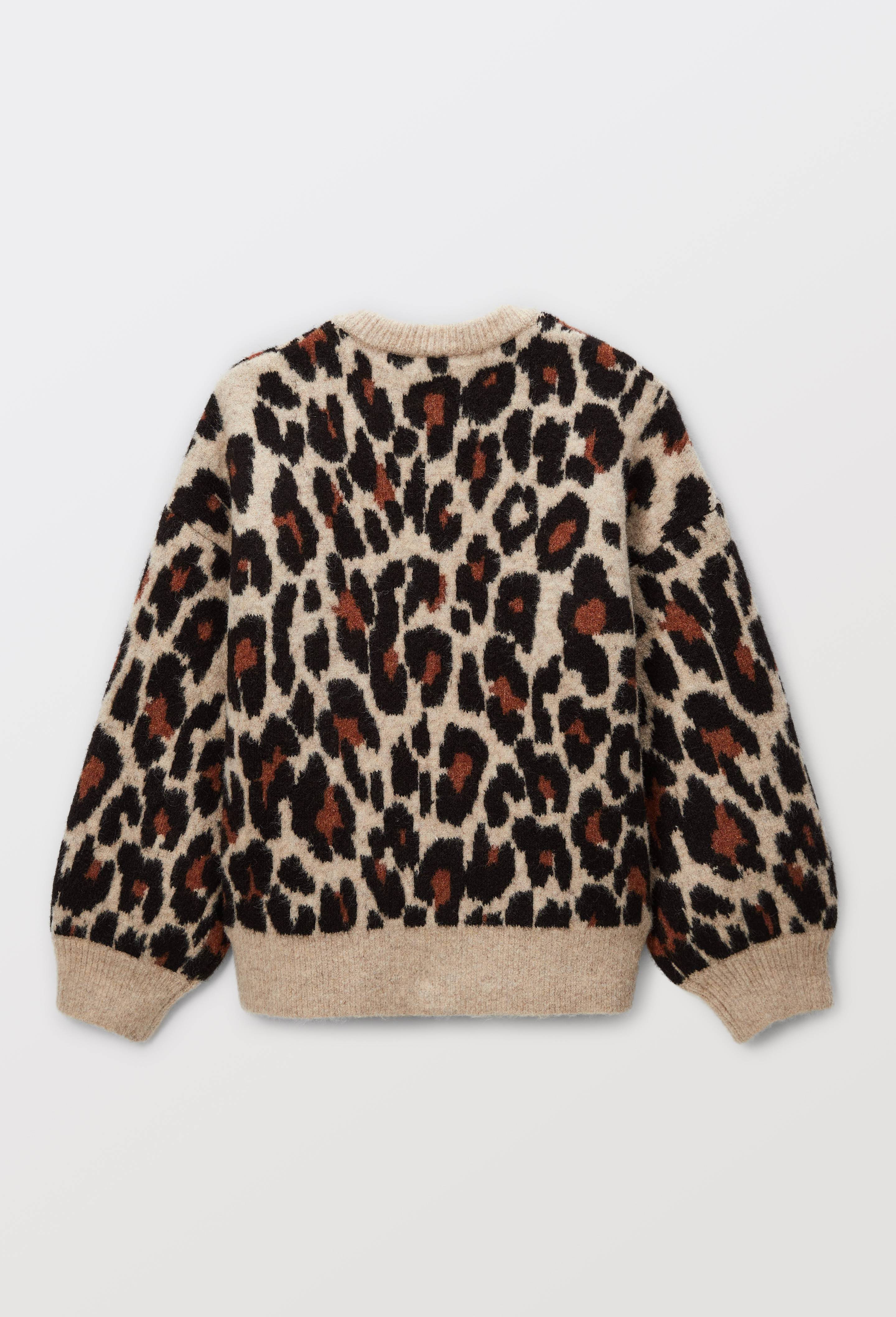 Cardigan jacquard l&eacute;opard, Or, large image number 2.0