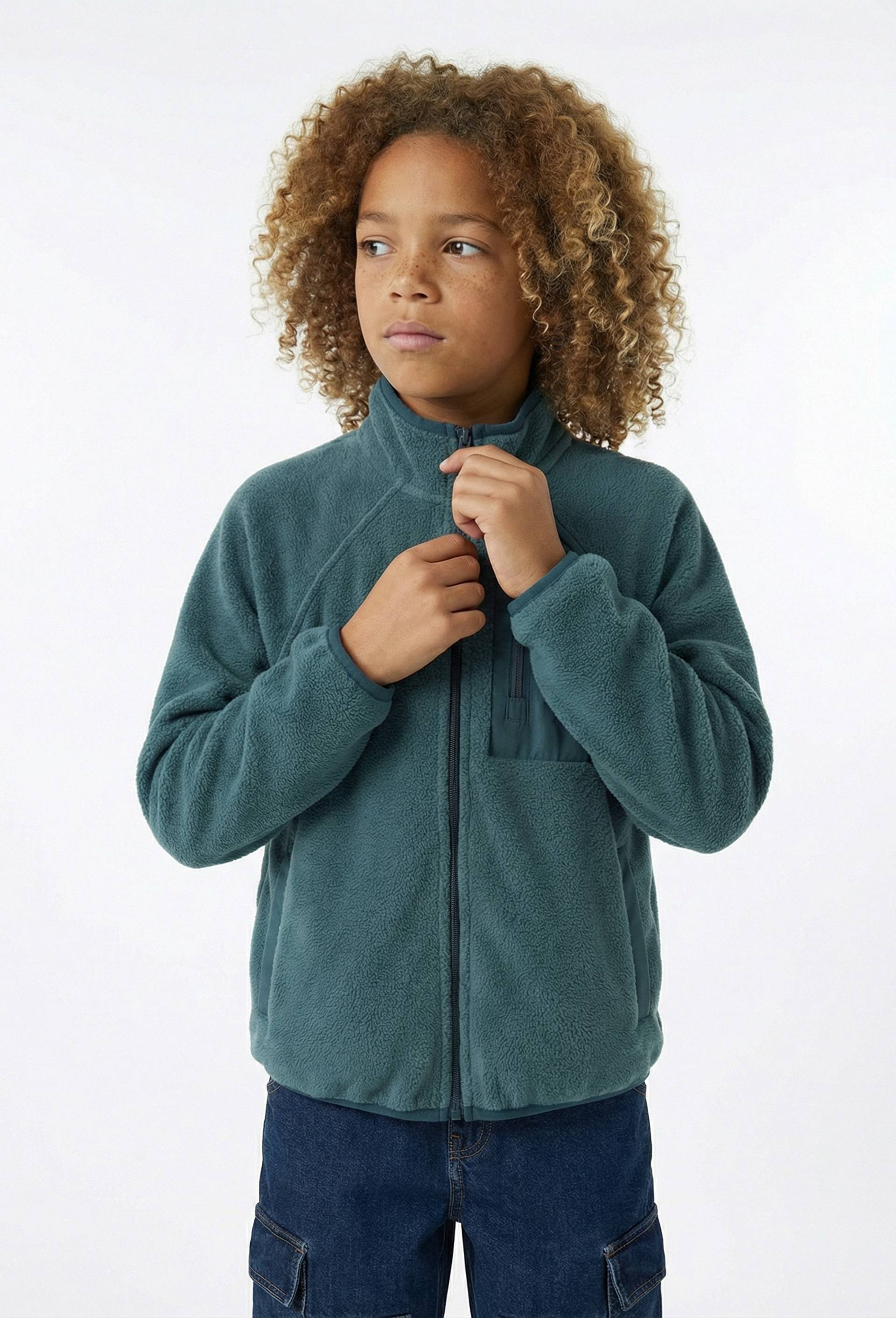 Veste polaire avec poche poitrine, Vert fonc&eacute;, large image number 0
