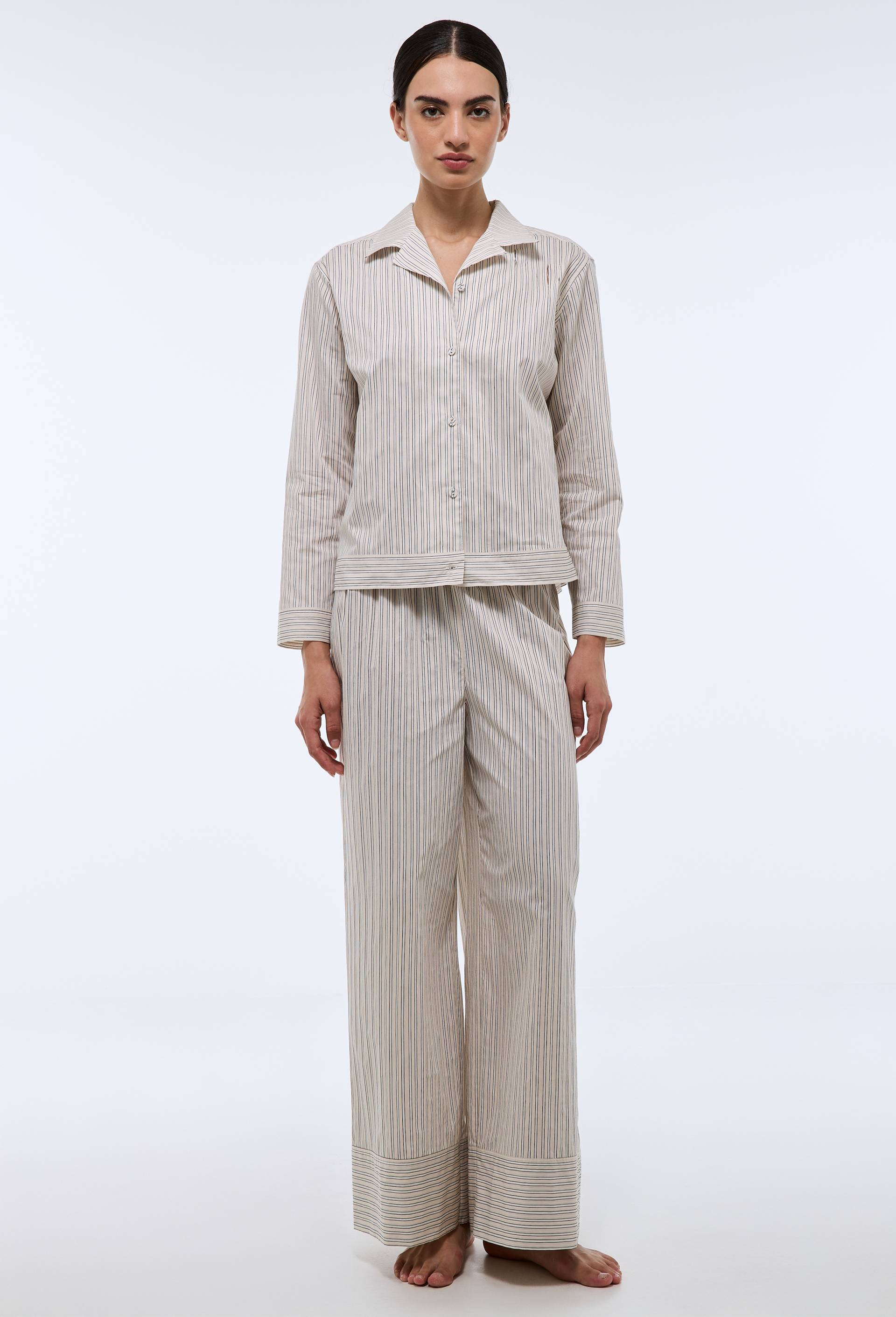 Pyjama long rayé en coton - MONOPRIX - Modalova
