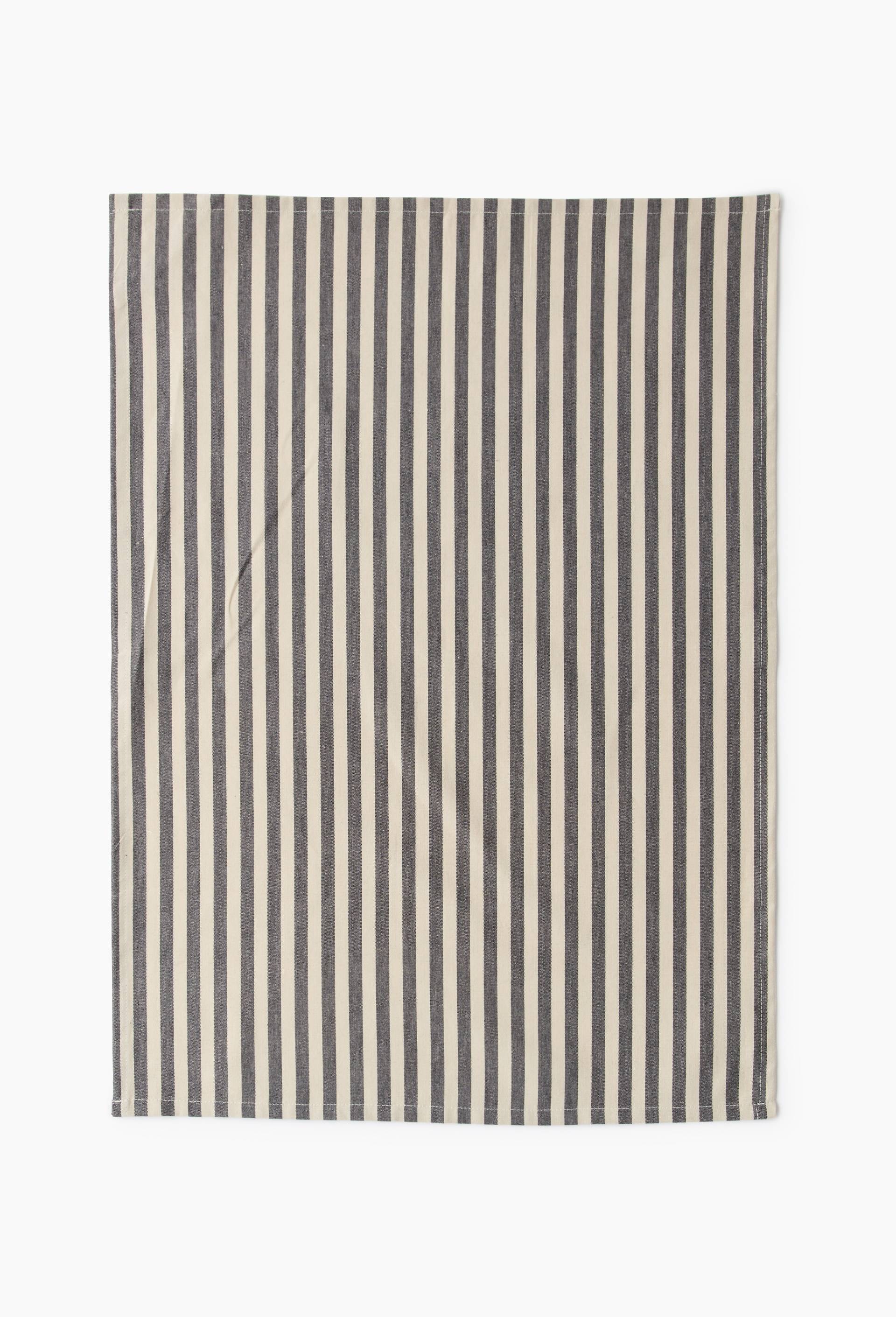 Torchon en coton lav&eacute;, 50x70cm, coton lav&eacute;, Noir, large image number 1