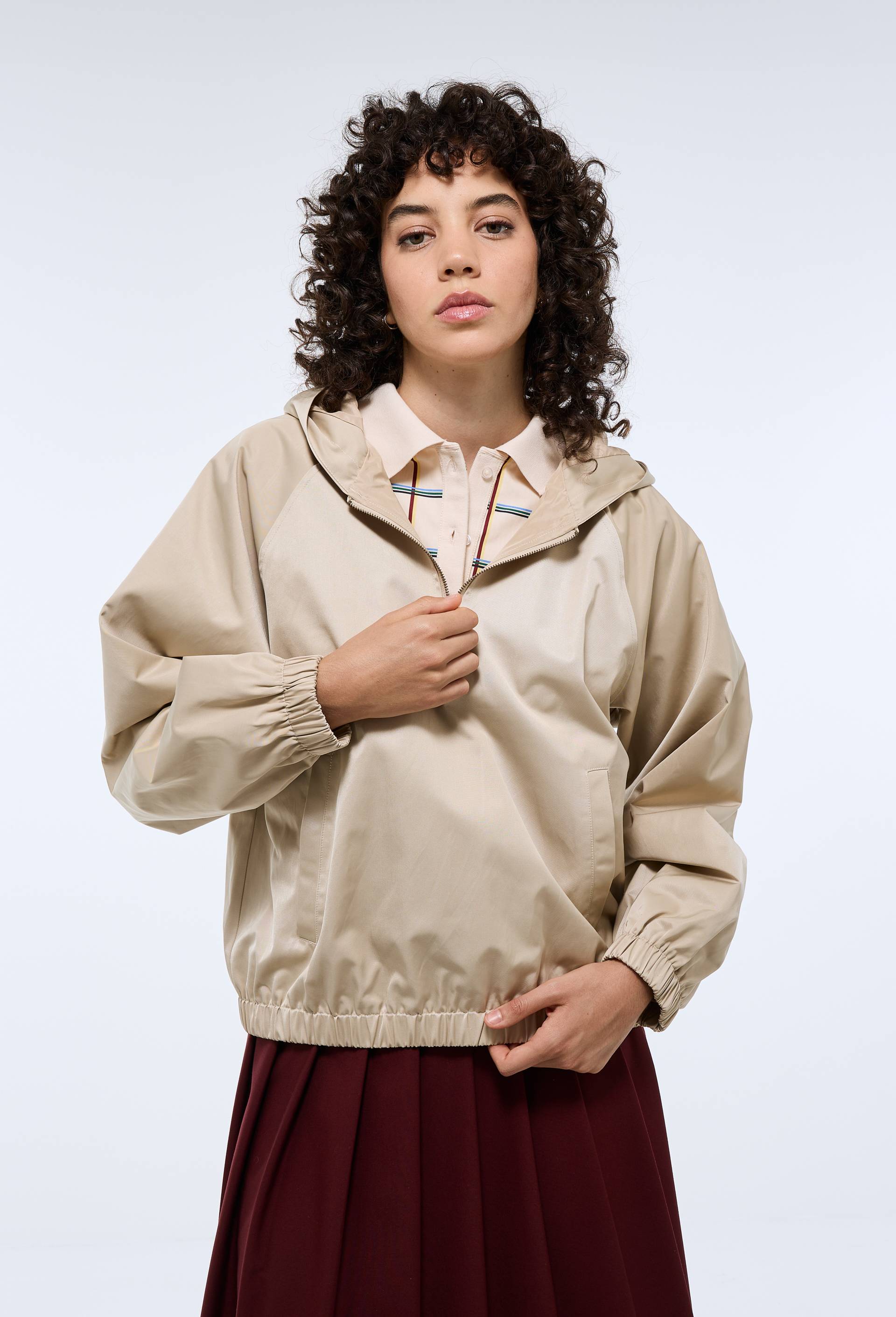 Anorak contenant du coton, Beige, large image number 0