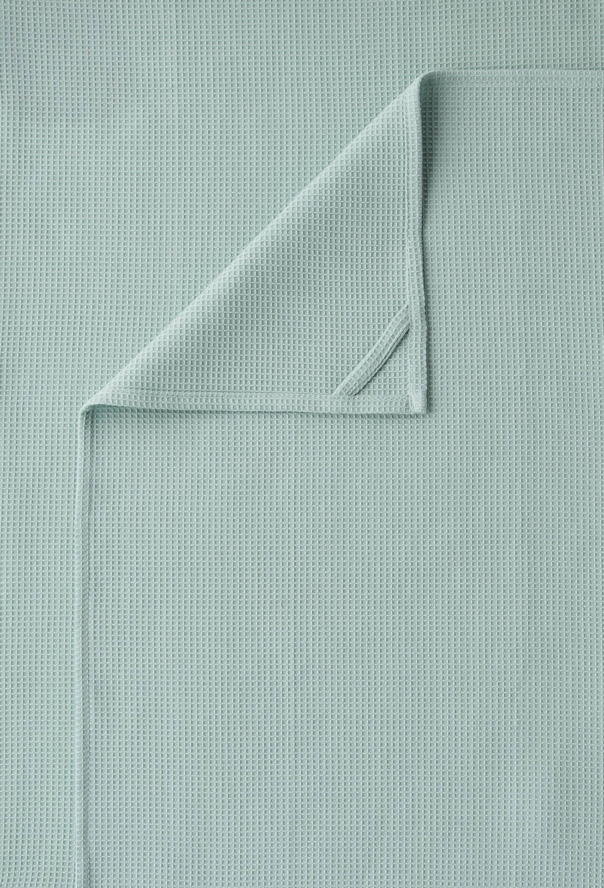 Lot de 2 torchons nid d'abeille, 50x70cm, coton, Vert clair, large image number 2
