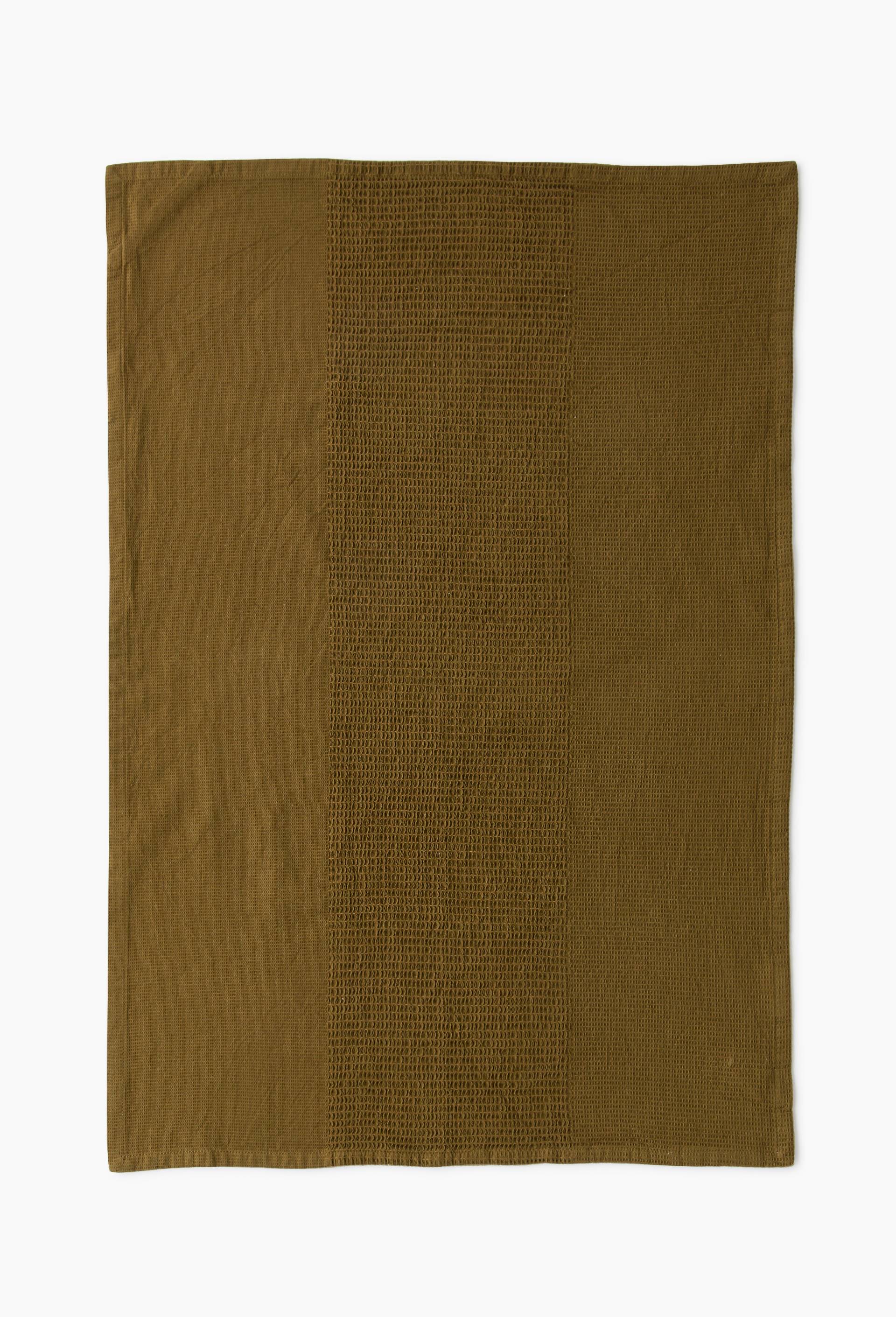 Torchon, 50x70cm, nid d'abeille, coton, Vert fonc&eacute;, large image number 1