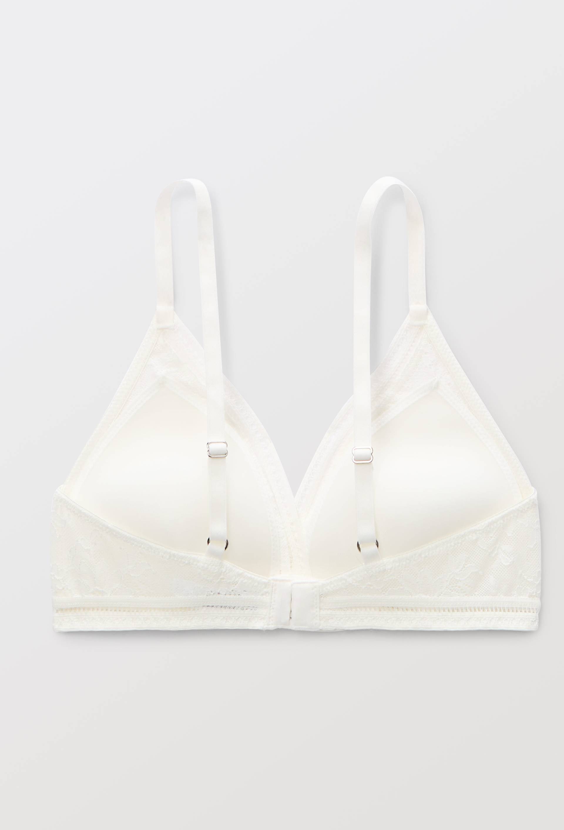 Soutien gorge triangle en dentelle &agrave; coques sans armatures  Maison Lejaby, Ecru, large image number 1.0