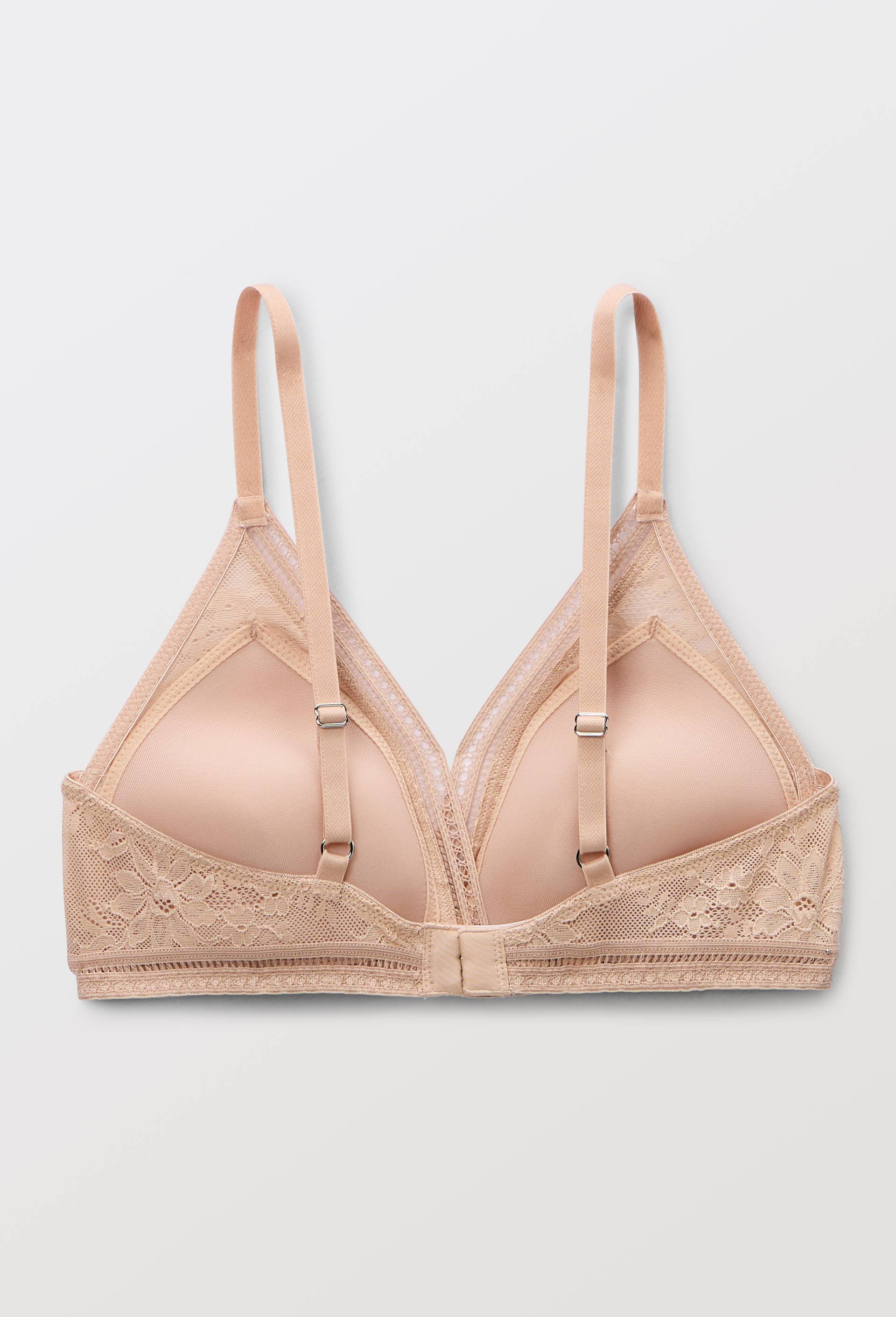 Soutien gorge triangle en dentelle &agrave; coques sans armatures  Maison Lejaby, Brun clair, large image number 1.0