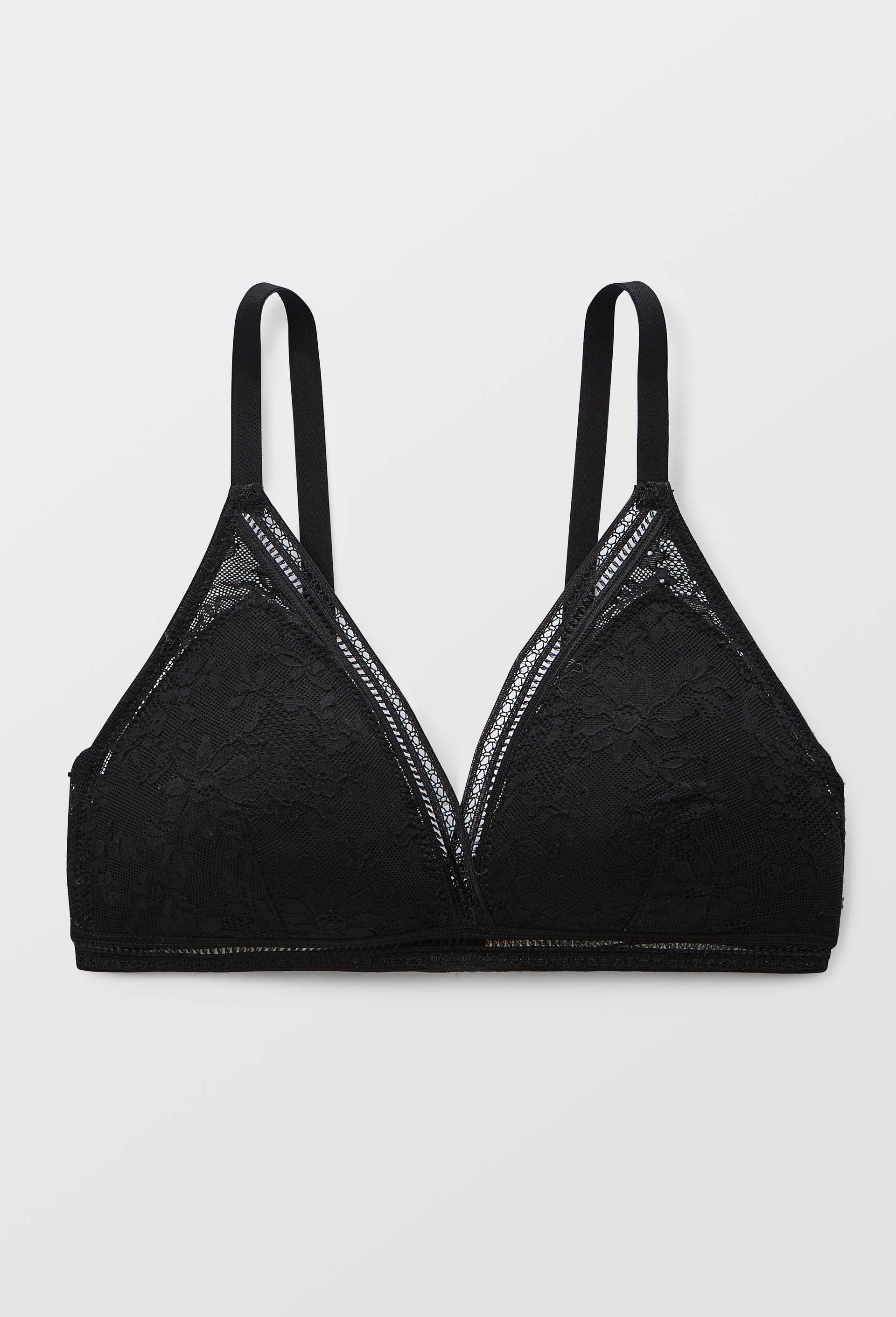 Soutien gorge triangle en dentelle &agrave; coques sans armatures  Maison Lejaby, Noir, swatch image