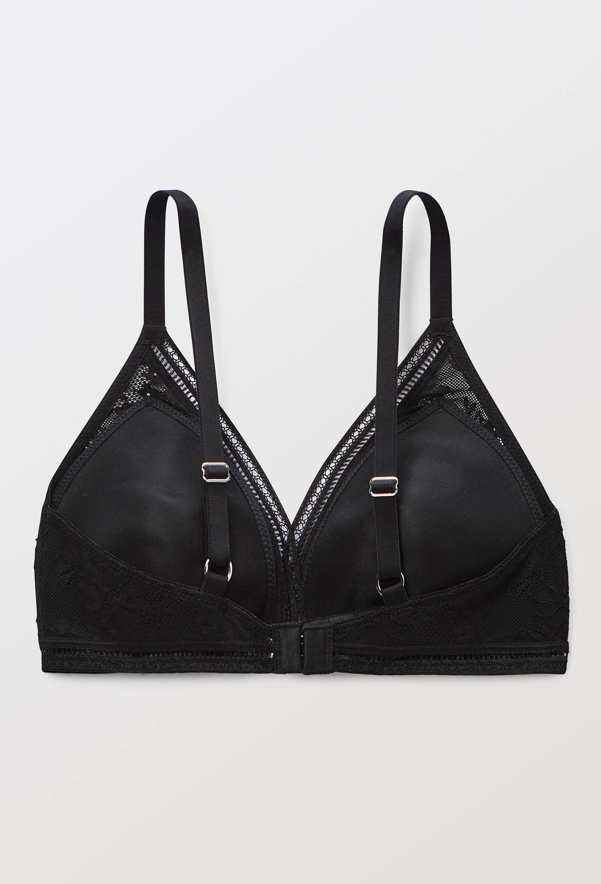 Soutien gorge triangle en dentelle &agrave; coques sans armatures  Maison Lejaby, Noir, large image number 1