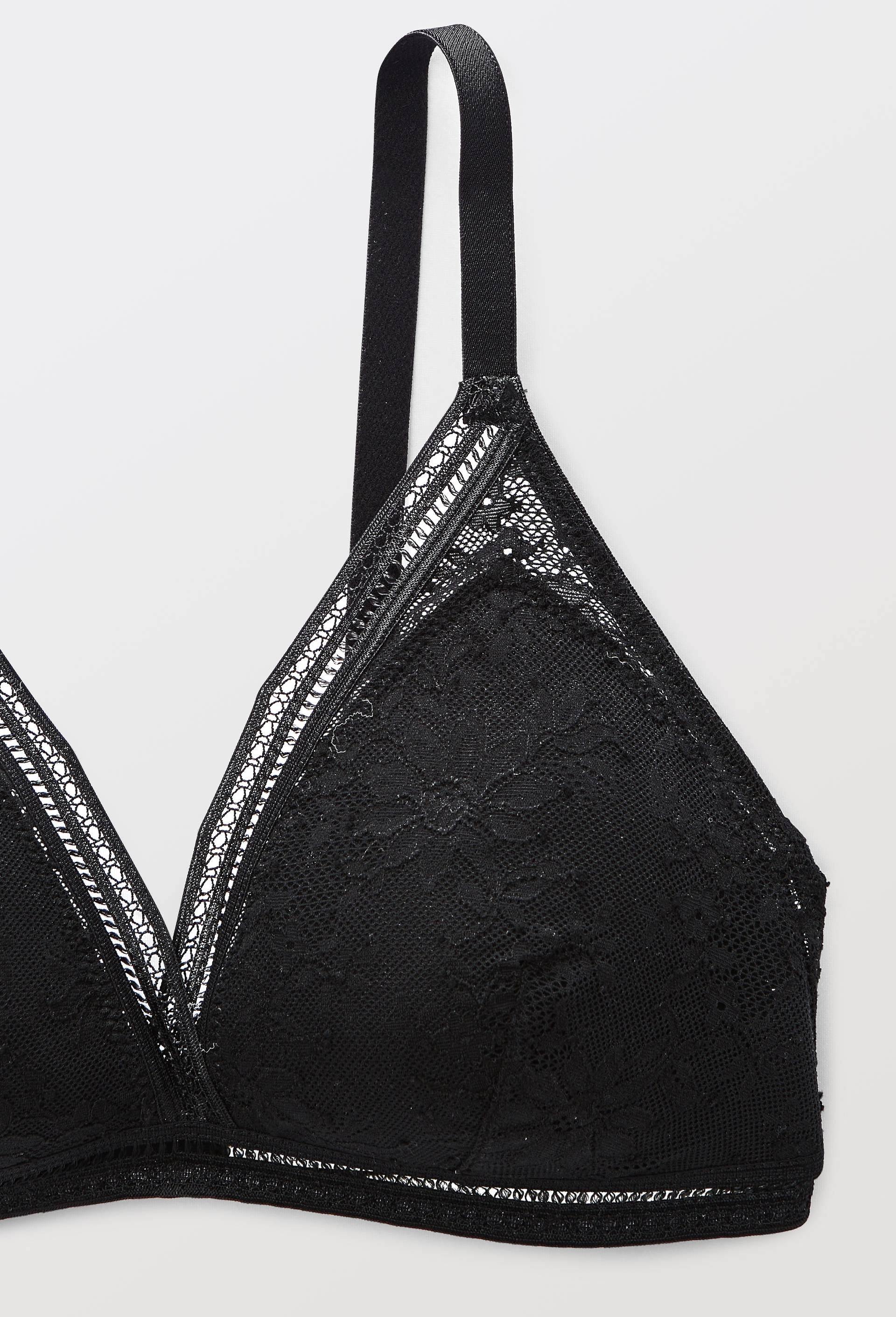 Soutien gorge triangle en dentelle &agrave; coques sans armatures  Maison Lejaby, Noir, large image number 2