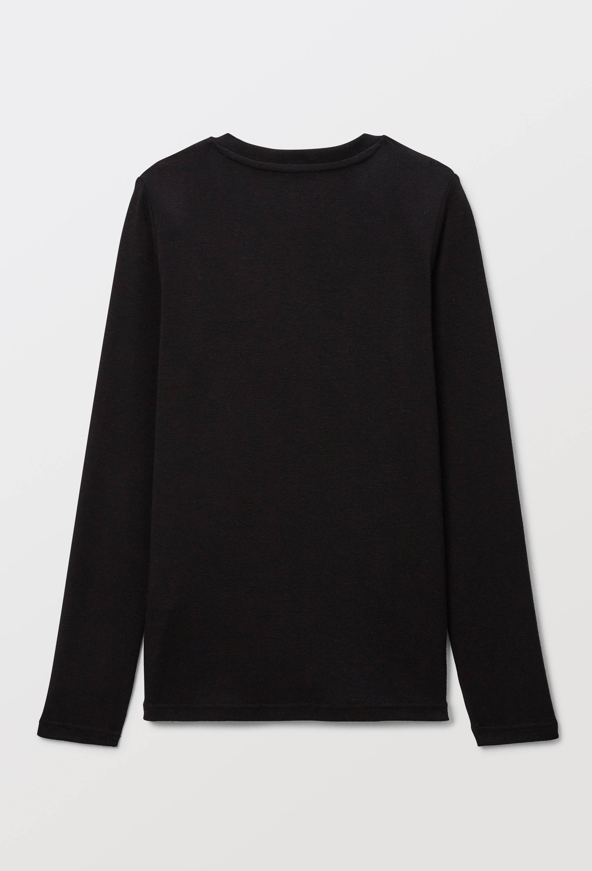 T-shirt chaud manches longues contenant de la laine, Noir, large image number 2.0