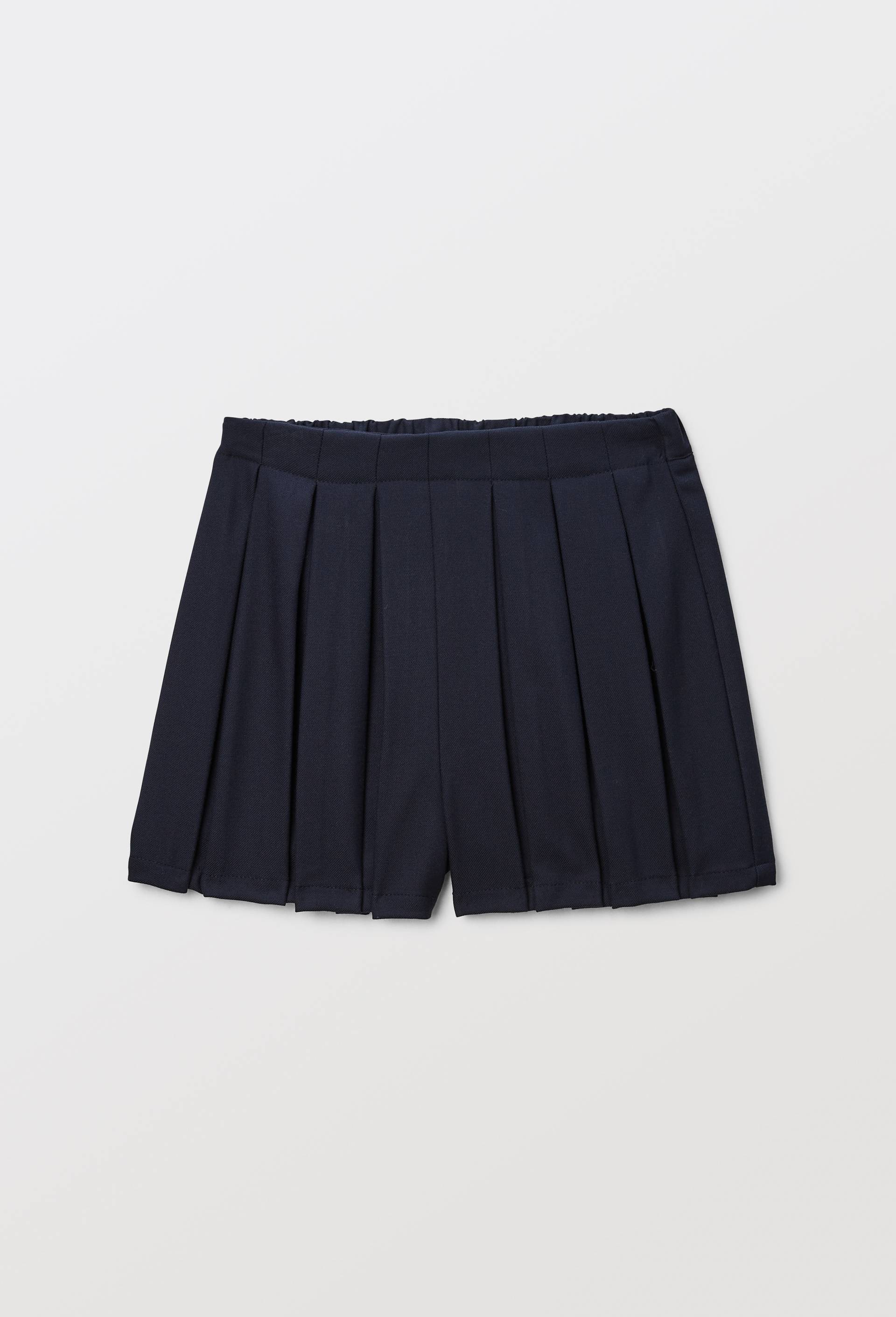 Jupe-short pliss&eacute;e unie, Bleu fonc&eacute;, large image number 0.0