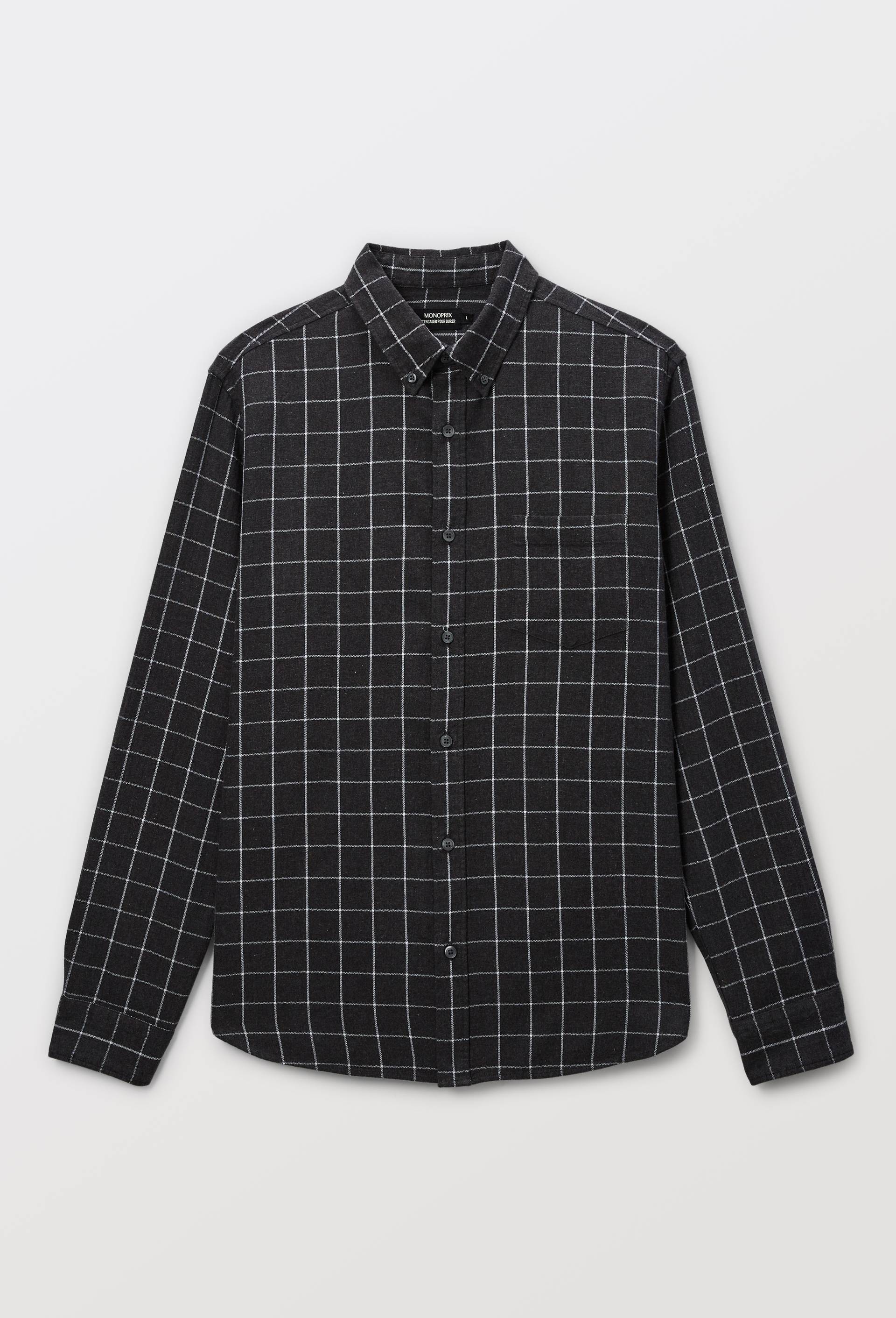 Chemise en flanelle &agrave; carreaux en coton BIO GOTS, Gris fonc&eacute;, large image number 3.0
