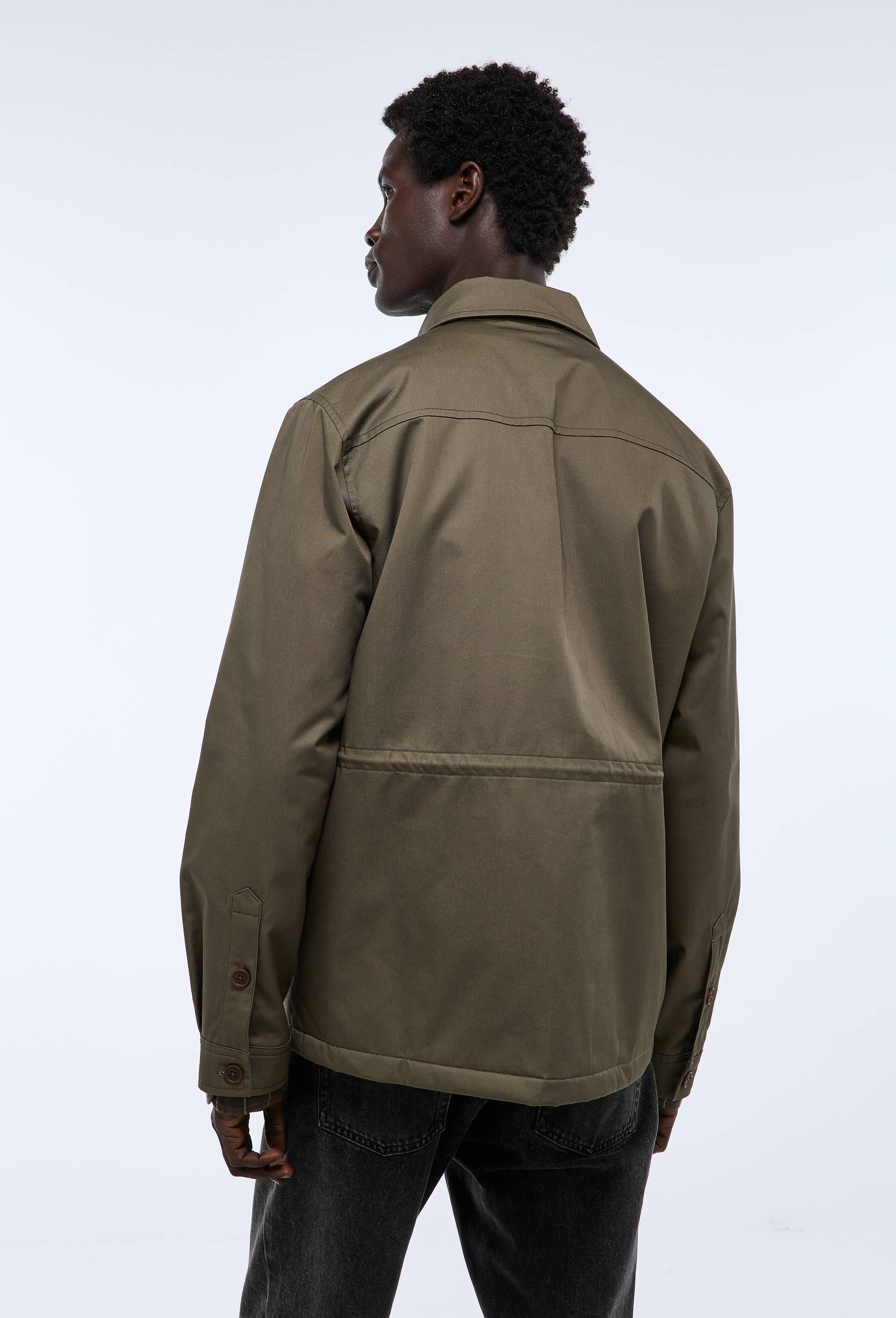 Veste &agrave; poches doubl&eacute;e, en coton, Vert fonc&eacute;, large image number 3.0