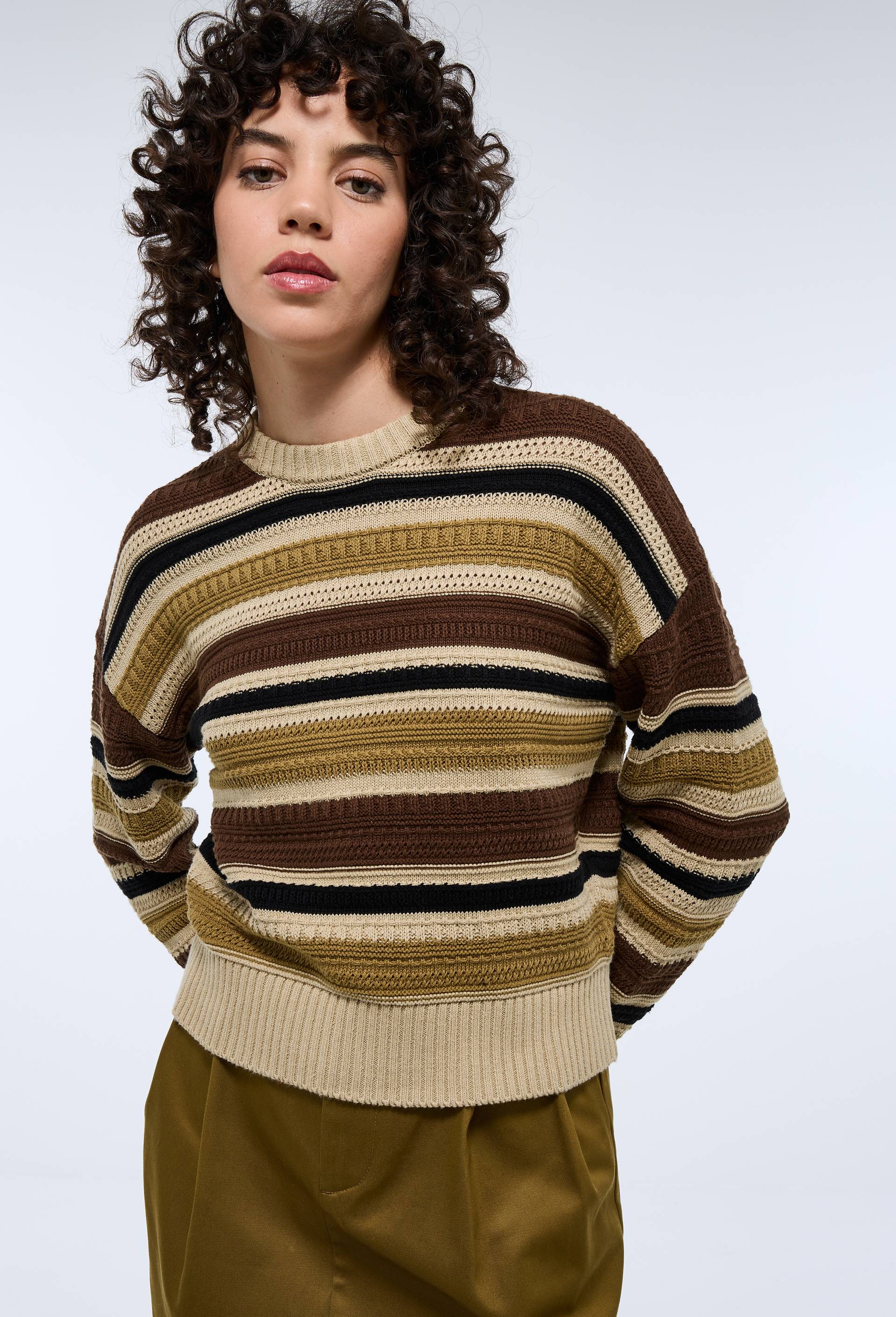 Pull maille fantaisie en coton - MONOPRIX - Modalova