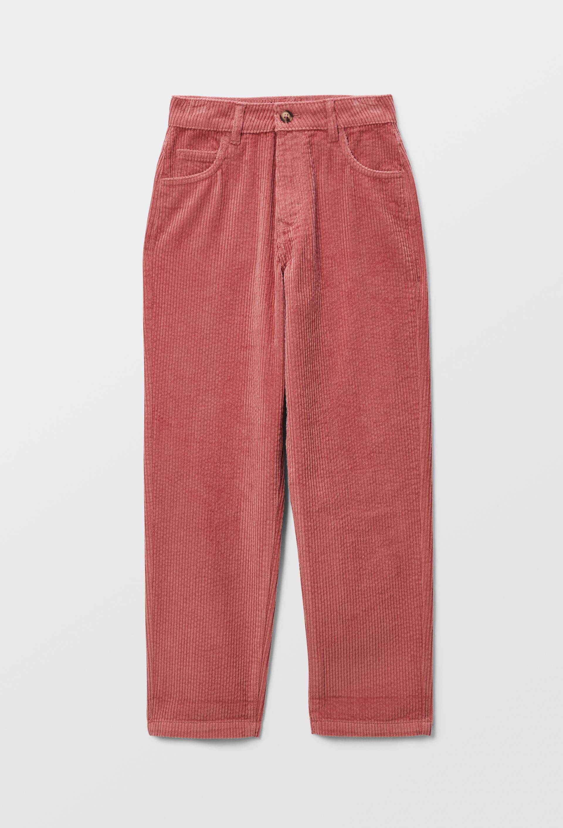 Pantalon uni en velours c&ocirc;tel&eacute;, Rose fonc&eacute;, large image number 0