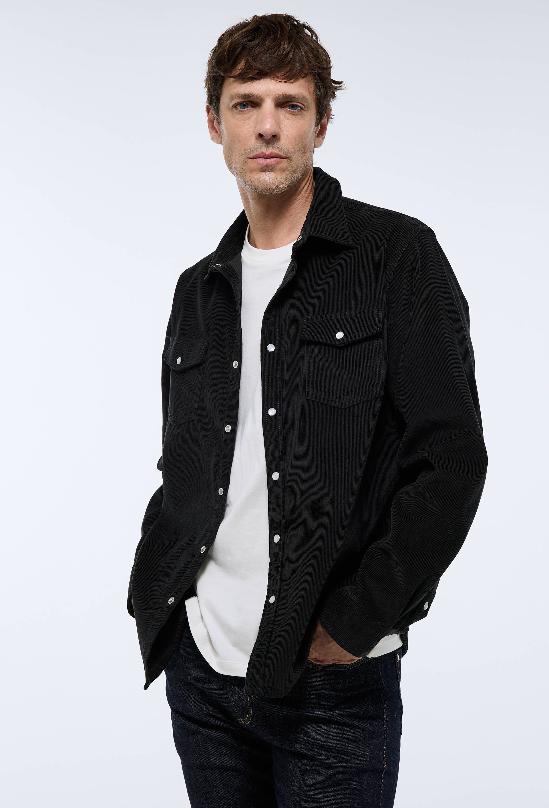 Chemise manches longues à snaps velours en coton BIO GOTS - MONOPRIX - Modalova