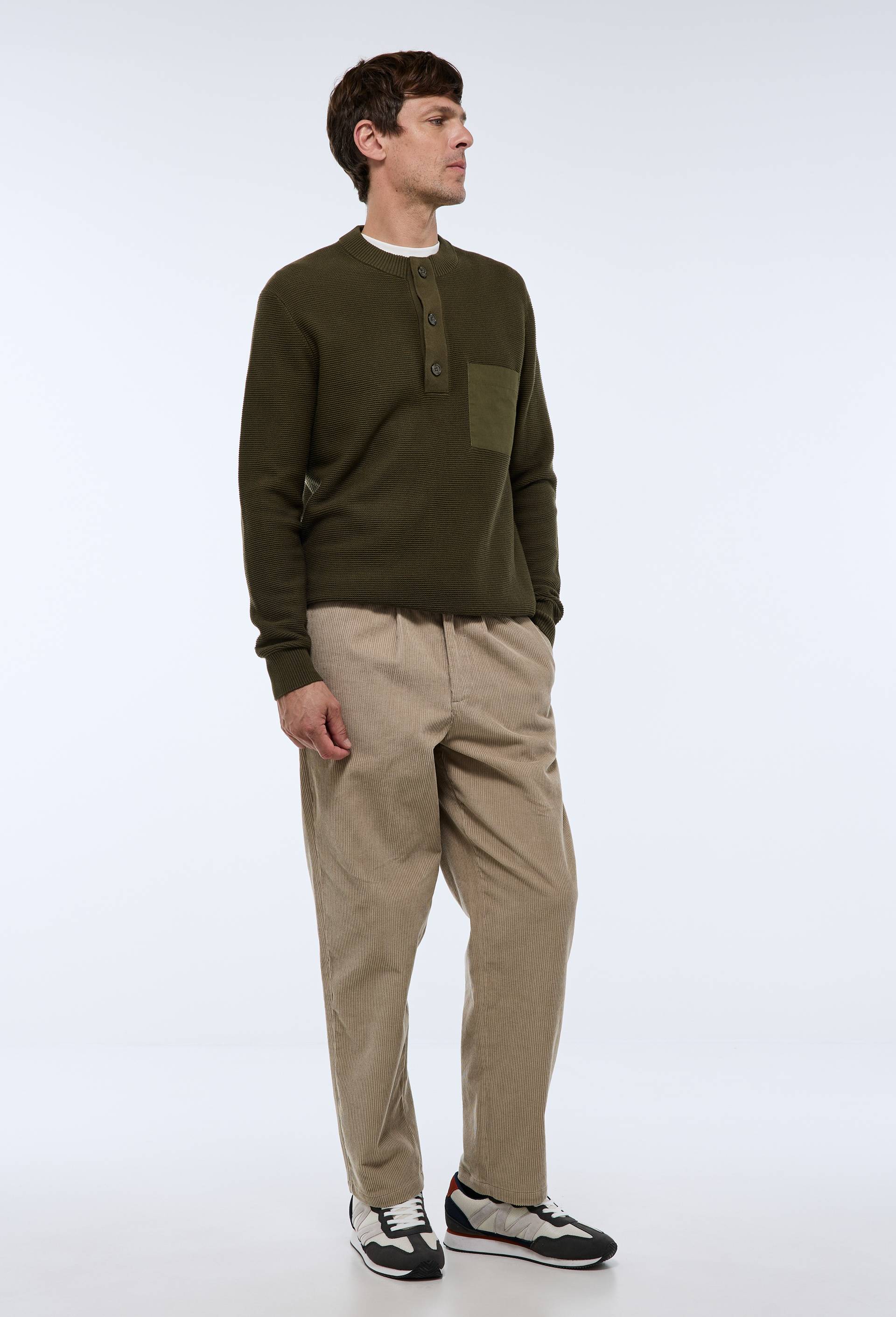 Pantalon en velours à pinces taille élastiquée en coton BIO GOTS - MONOPRIX - Modalova