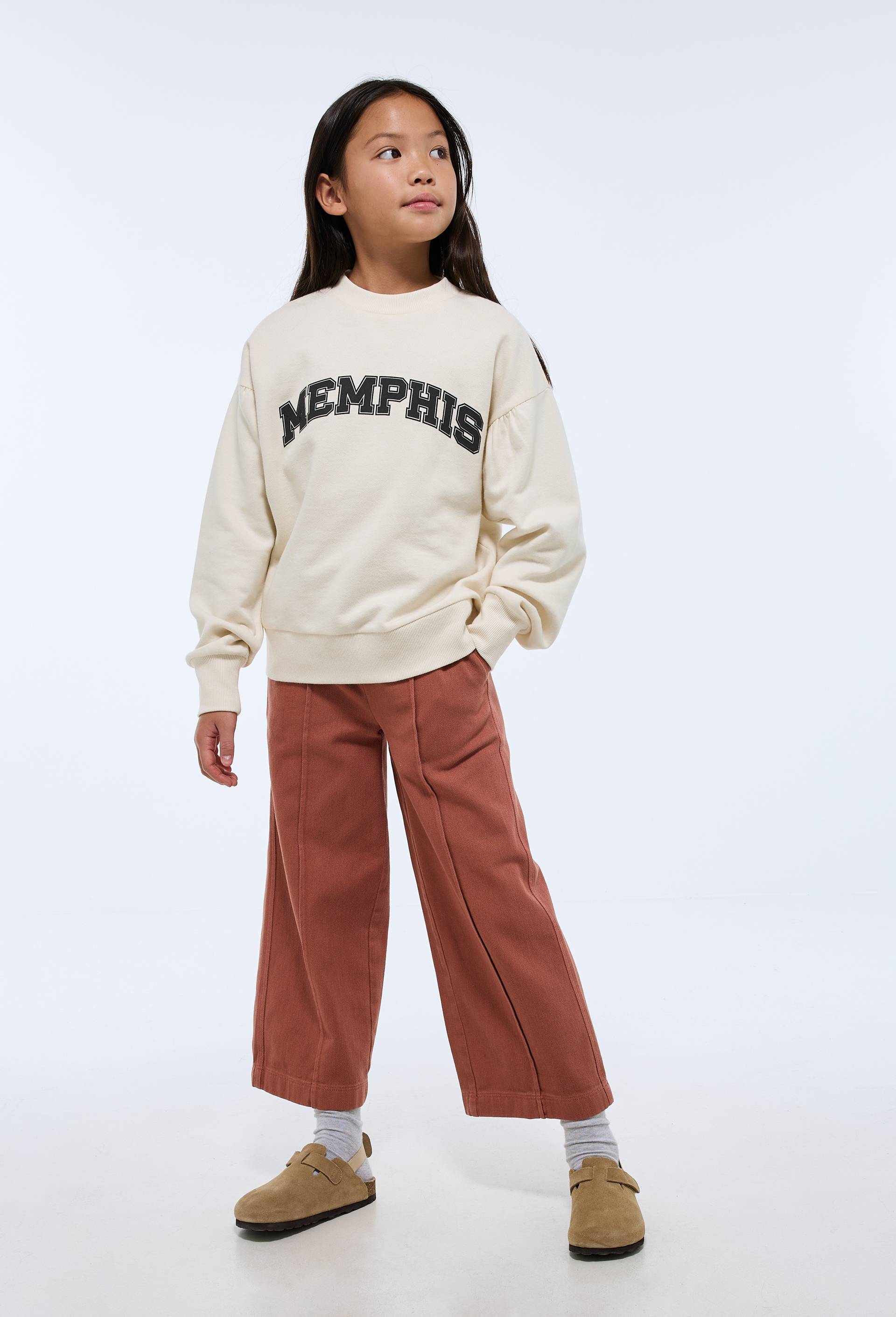 Pantalon large en coton chambray, Rose fonc&eacute;, large image number 2