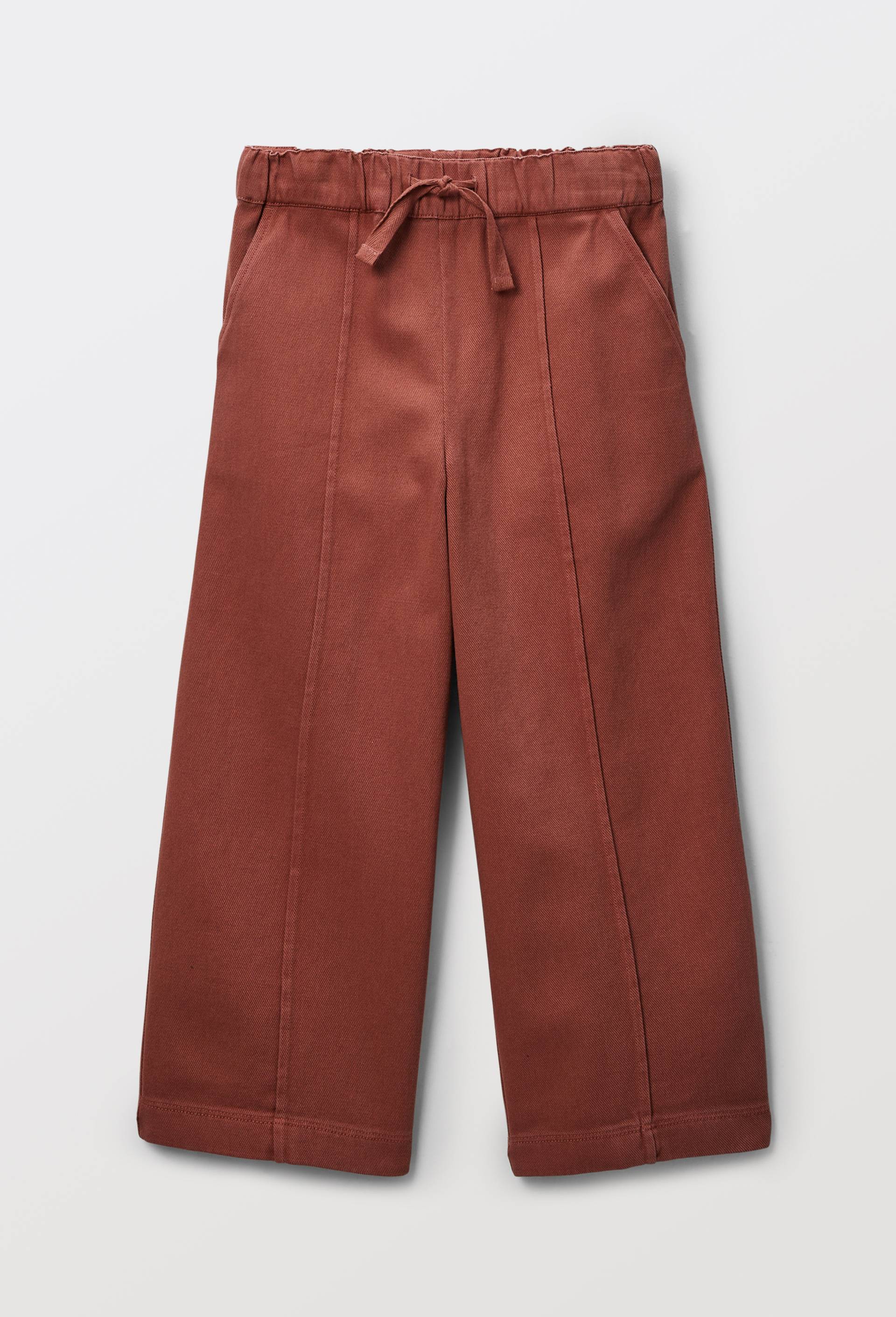 Pantalon large en coton chambray, Rose fonc&eacute;, large image number 4