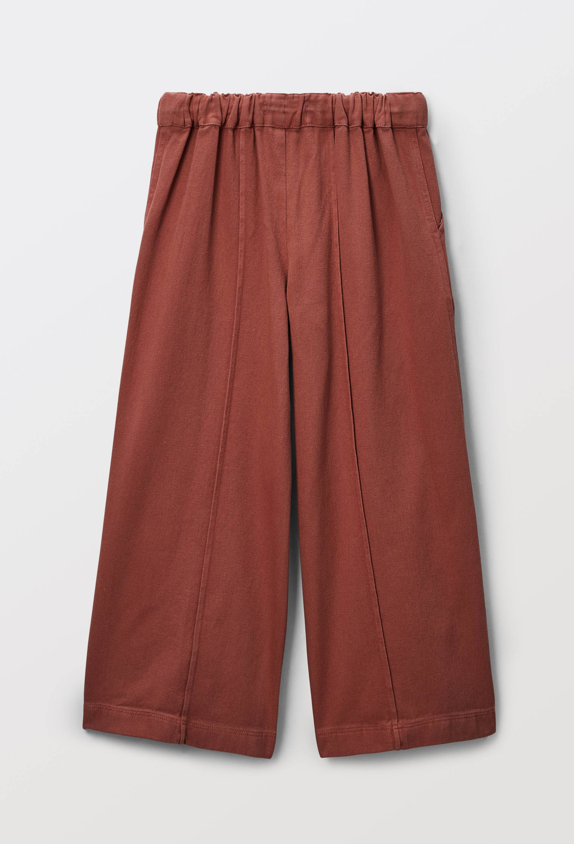 Pantalon large en coton chambray, Rose fonc&eacute;, large image number 5