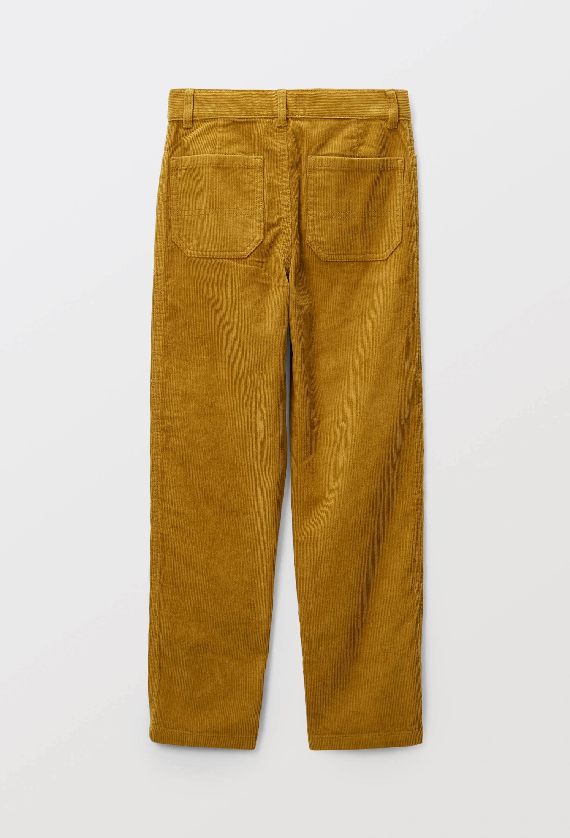 Pantalon large en velours c&ocirc;tel&eacute; en coton, Jaune fonc&eacute;, large image number 2