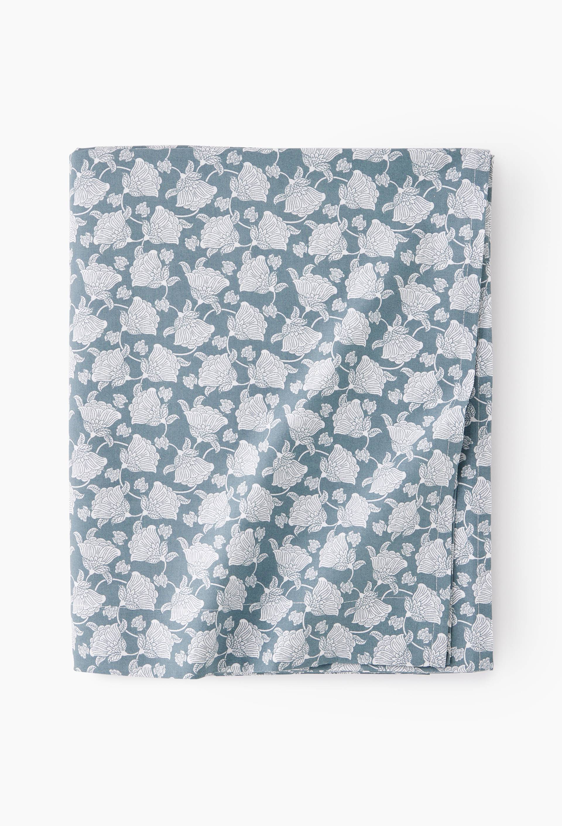 Drap plat imprim&eacute;, 100% coton bio GOTS, Vert clair, large image number 0.0