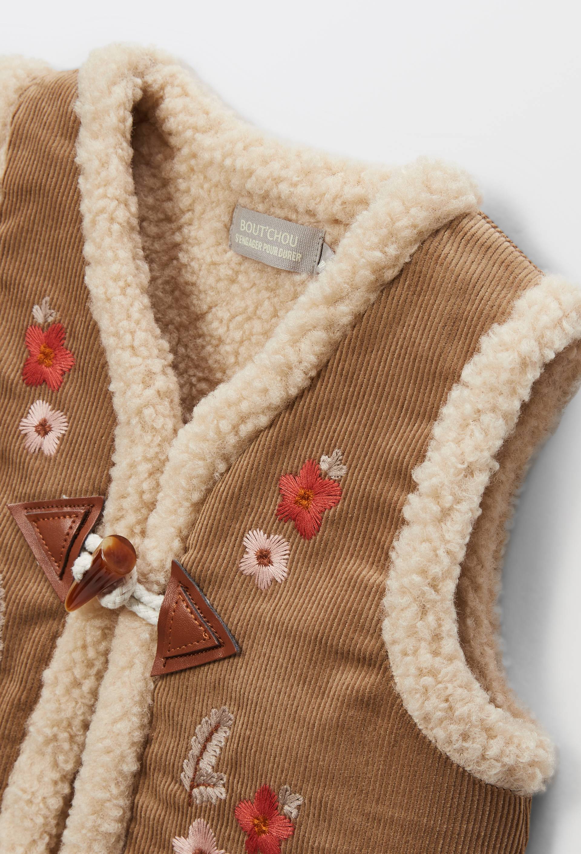 Gilet sans manches brod&eacute;, Beige, large image number 3