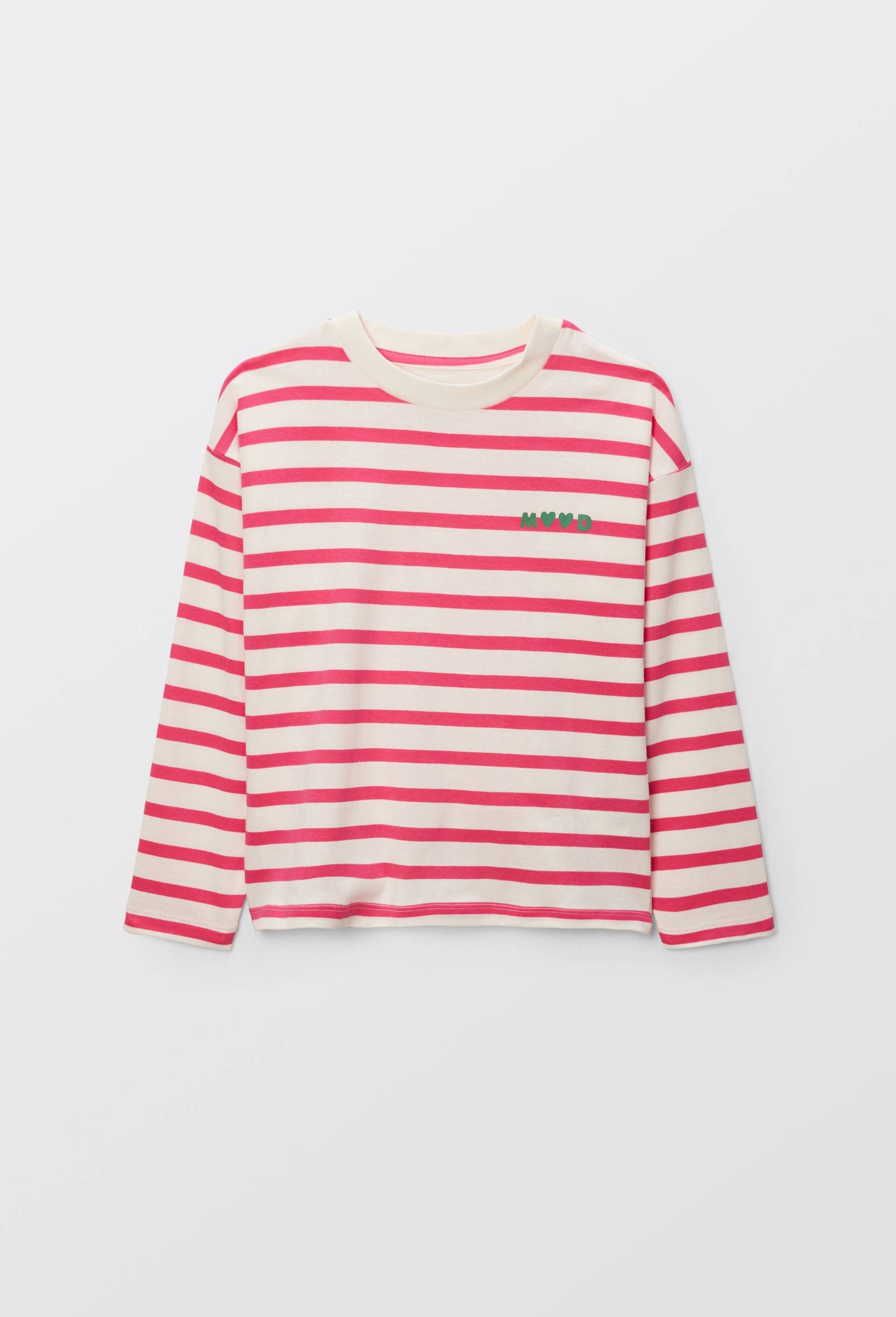T-shirt manches longues &agrave; rayures, Rose, large image number 0.0