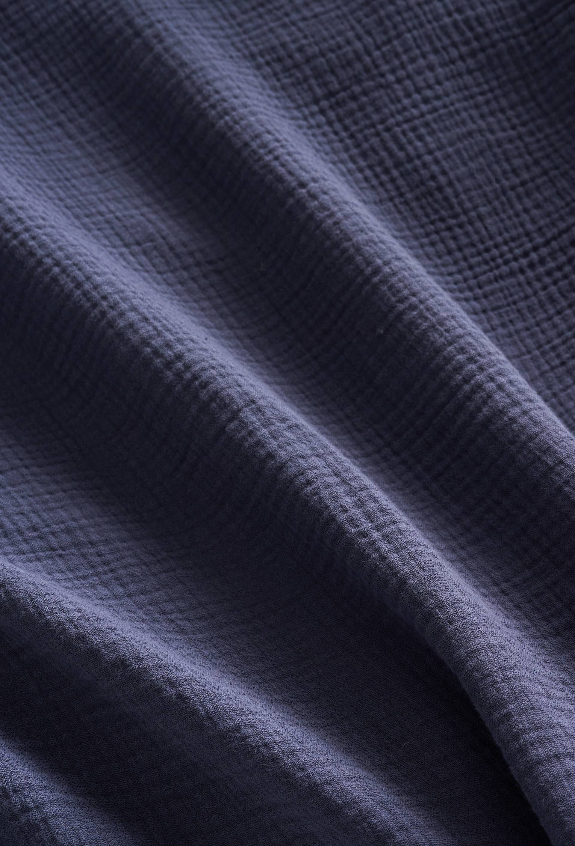 Drap housse uni, gaze de coton, 100% coton bio GOTS, Bleu fonc&eacute;, large image number 1.0