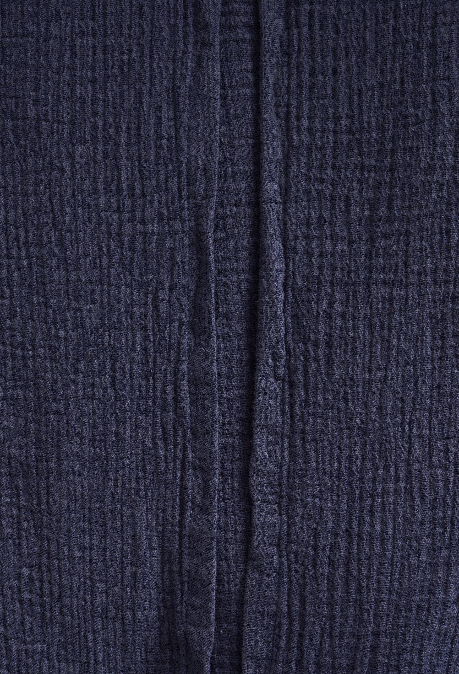Drap housse uni, gaze de coton, 100% coton bio GOTS, Bleu fonc&eacute;, large image number 2