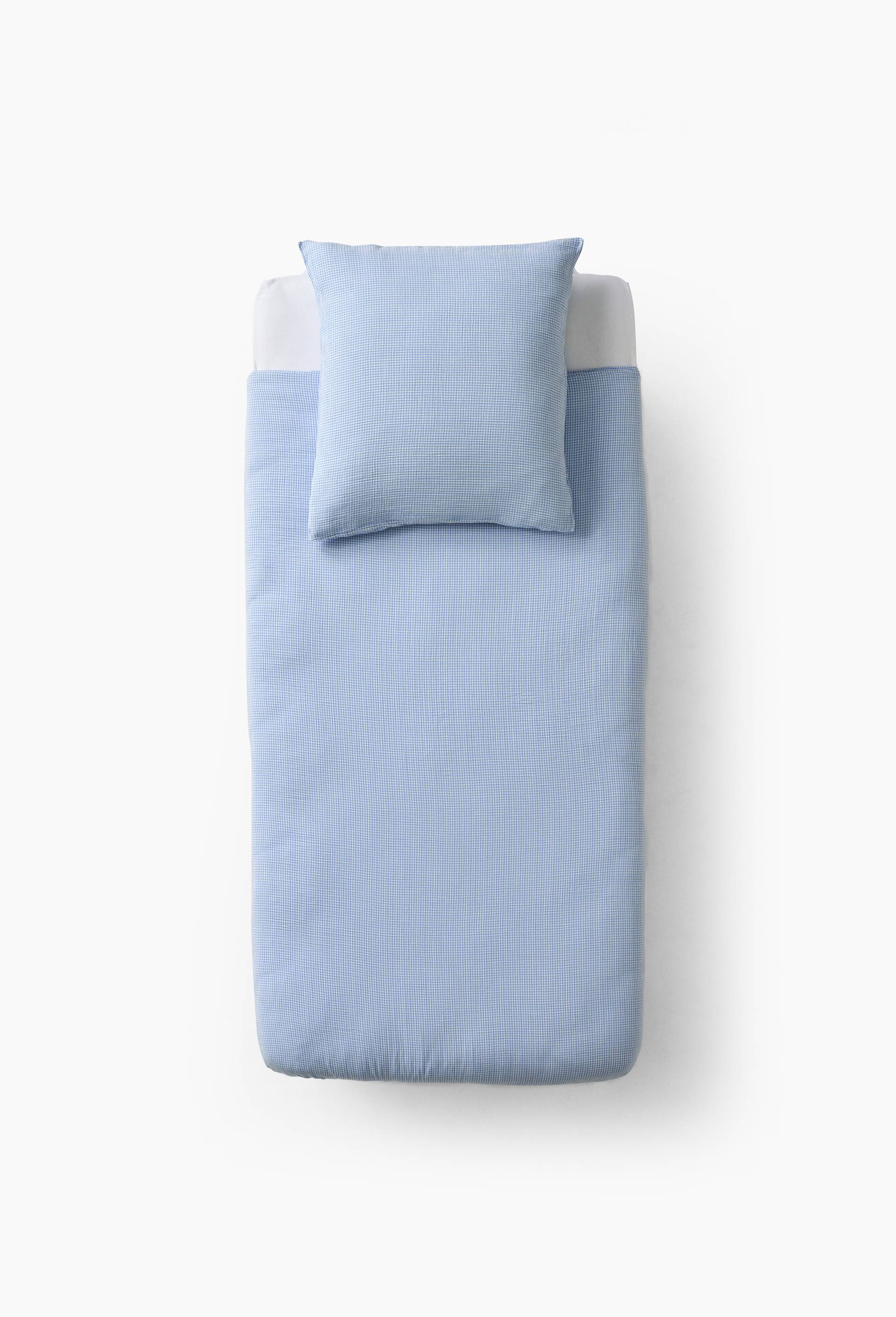 Parure de lit Housse de couette + taie carrée en lyocell, MARGOT - Bleu
