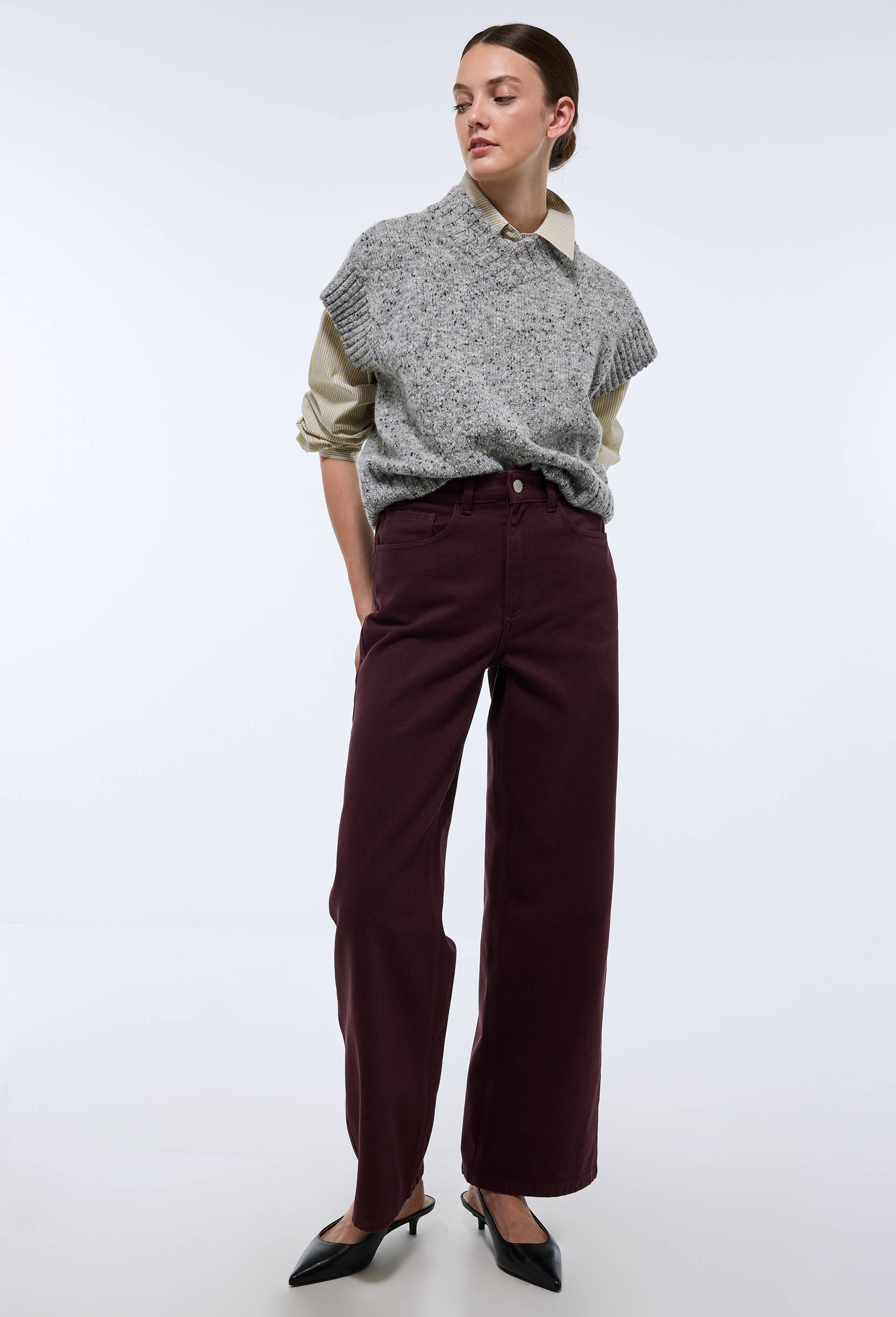 Jean large droit en coton - MONOPRIX - Modalova