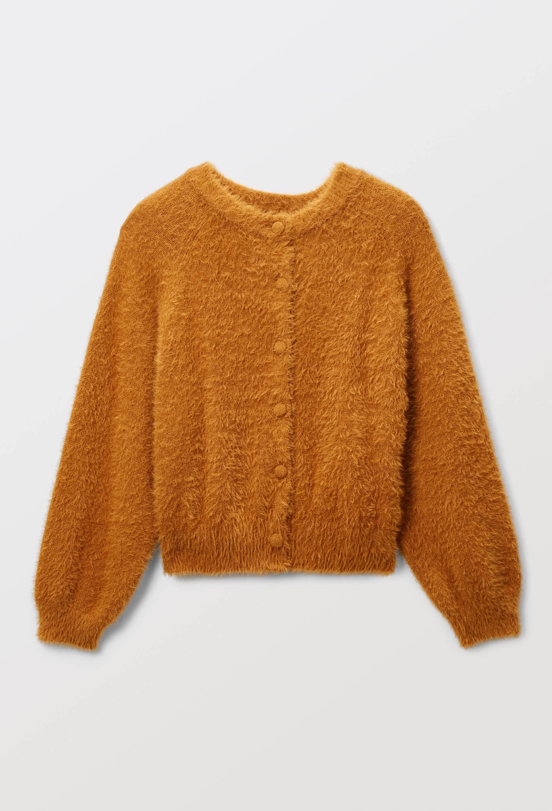 Cardigan uni effet poilu, Brun clair, large image number 1.0