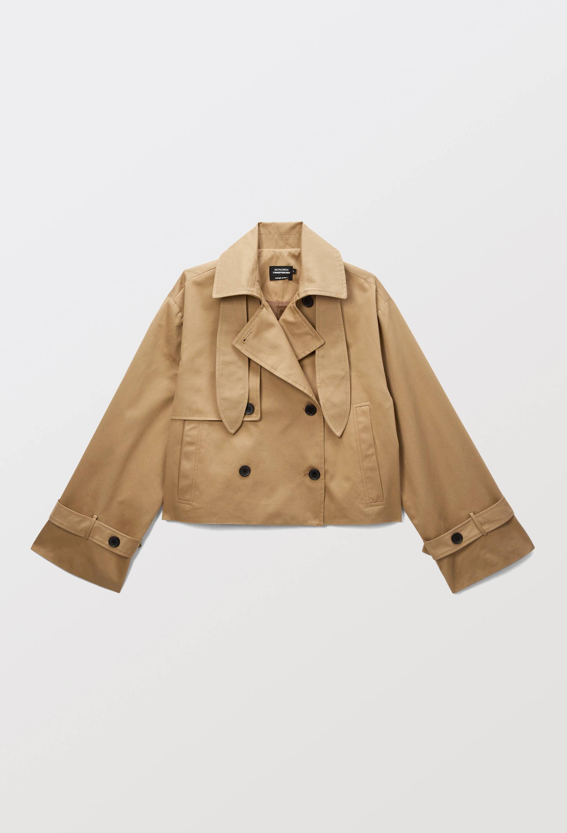 Trench court contenant du coton, Beige, large image number 3