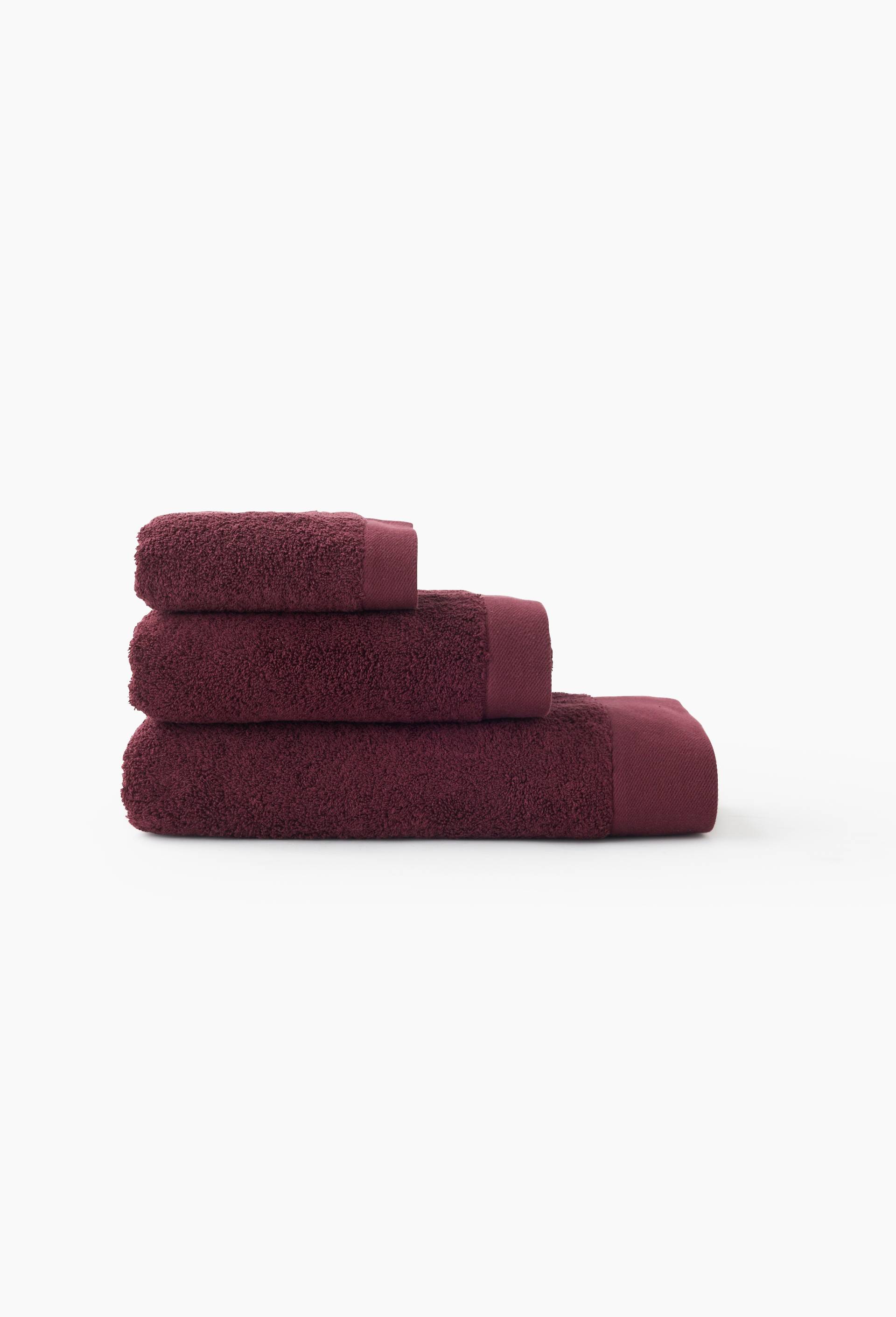 Serviette de bain unie, en coton BIO GOTS, Rouge fonc&eacute;, large image number 0.0